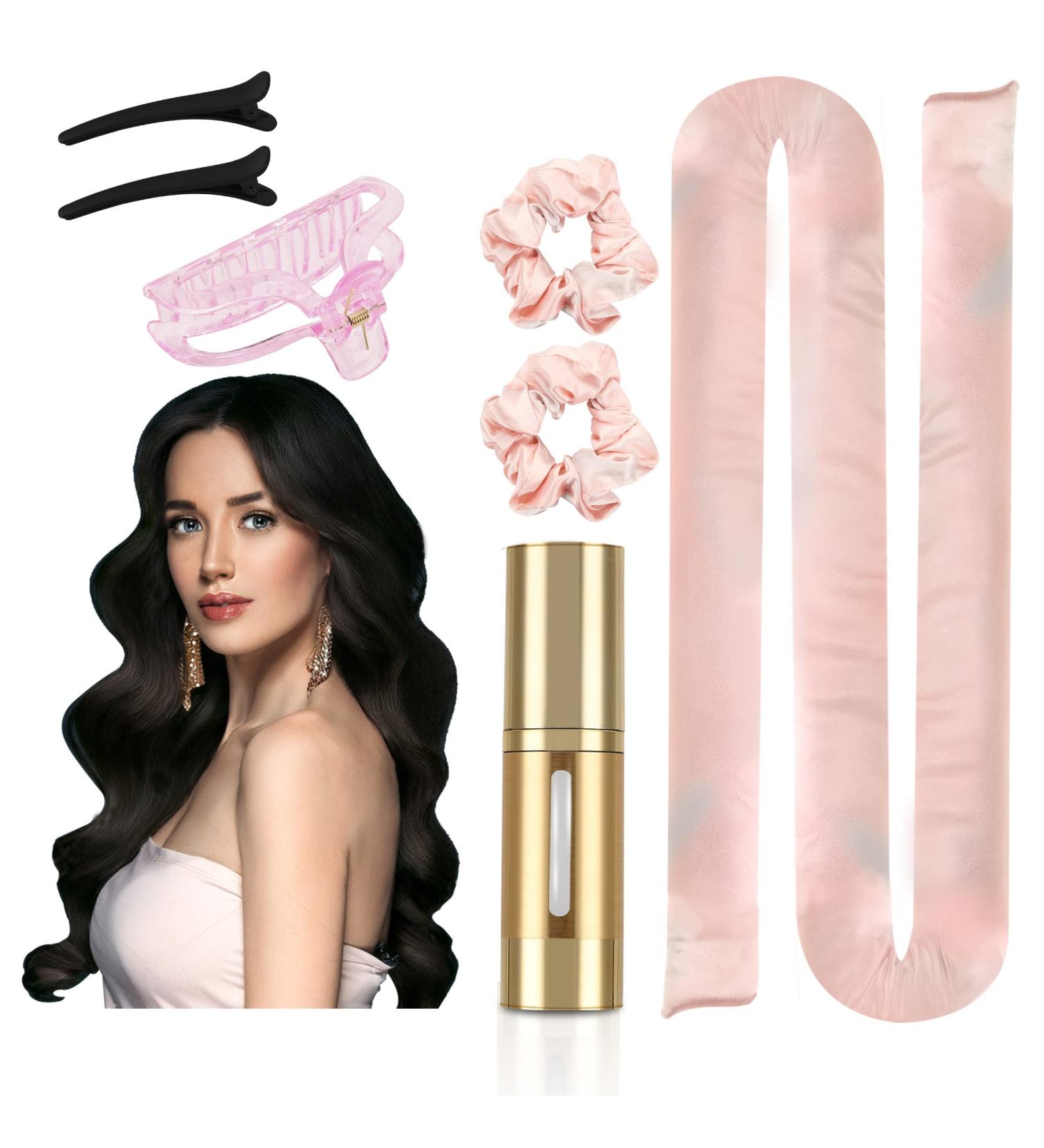 PENNTR Satin Heatless Hair Curler Set for Overnight Curls - No Heat Hair Rollers for Long Hair - Pink Hair Accessories for Women - Buy Online on GoSupps.com