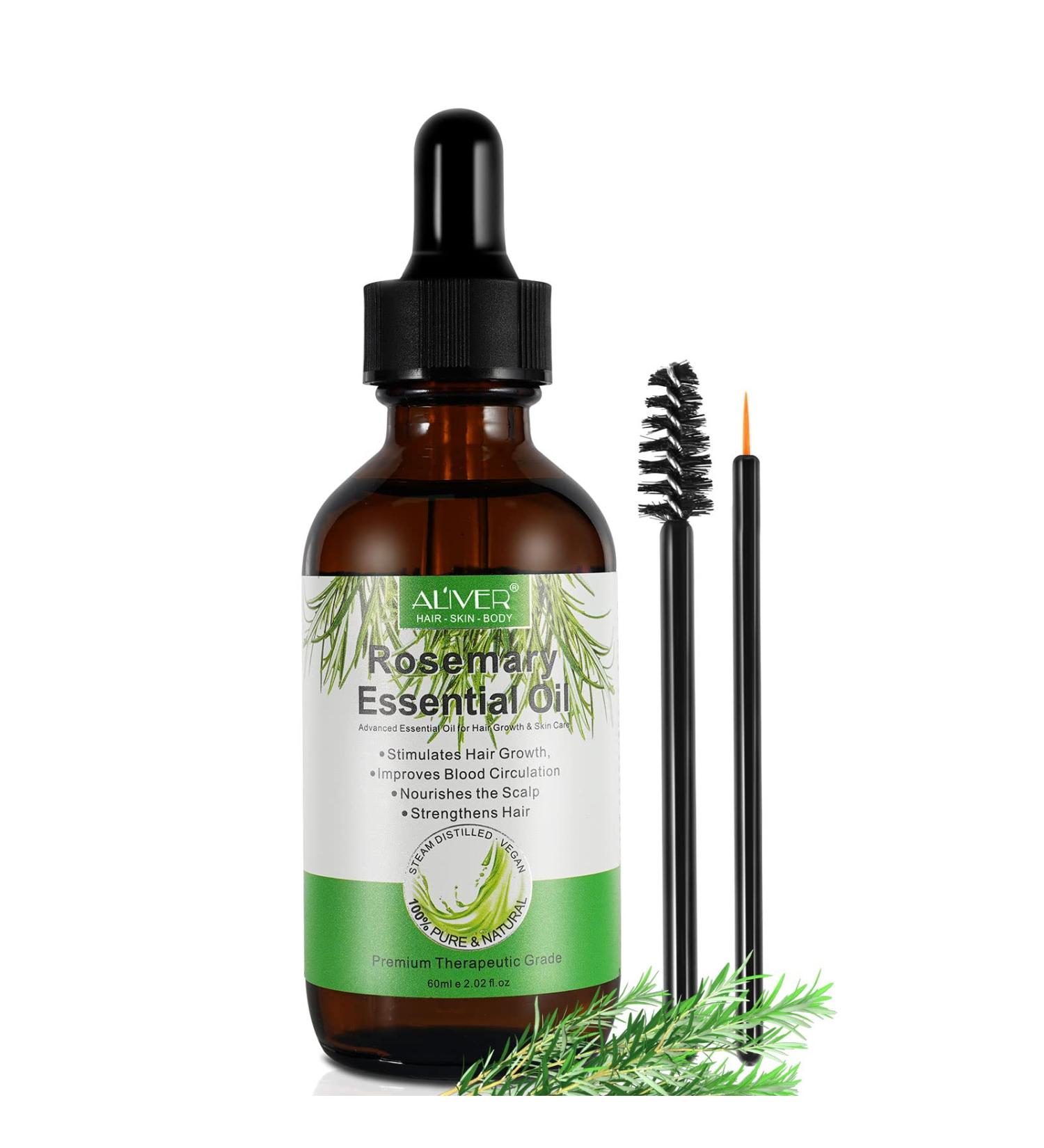 Rosemary Essential Oil for Natural Hair Growth & Skin Care - Promotes Hair Regrowth, Nourishes Scalp and Enhances Eyelash Growth - 60ml - Buy Online on GoSupps.com