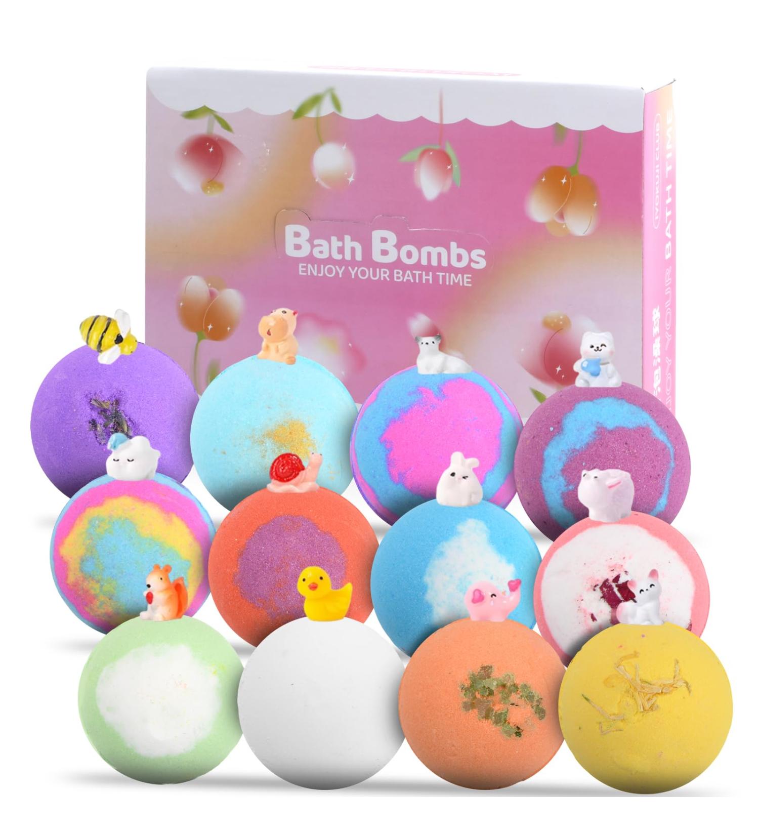 Granvoo 12-Piece Swimming Bombs Gift Set | Surprise Toys Inside | Organic Foam Bath Bombs for Kids | Perfect Bubble Bath Birthday Present for Girls & Boys - Buy Online on GoSupps.com