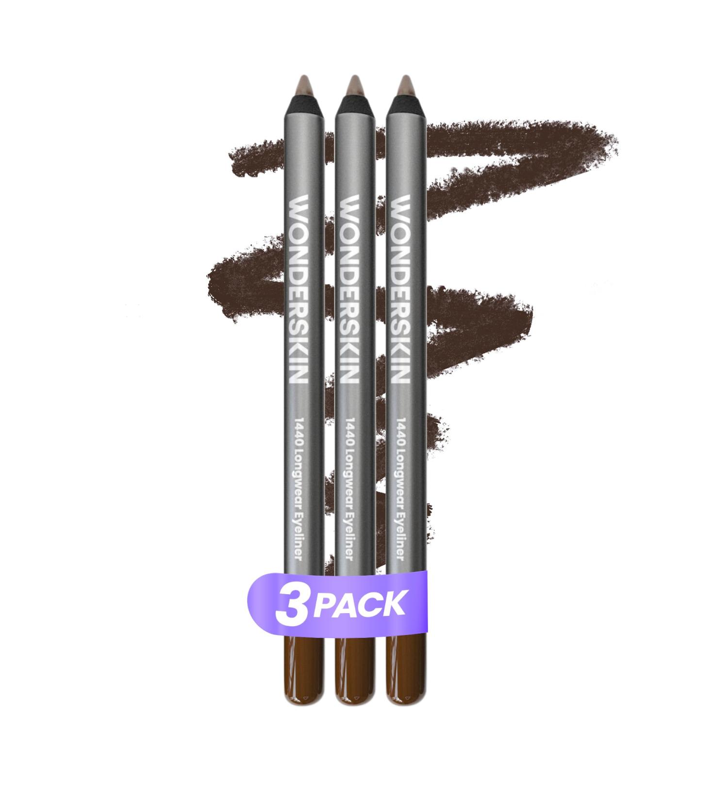 Wonderskin 1440 Longwear Brown Eyeliner Pencil 3 Pack - Waterproof Sharpenable Eyeliner Pencil & Smudge Proof Brown Eye Liner Pencils (Kalamata) Kalamata (3 Pack) - Buy Online on GoSupps.com