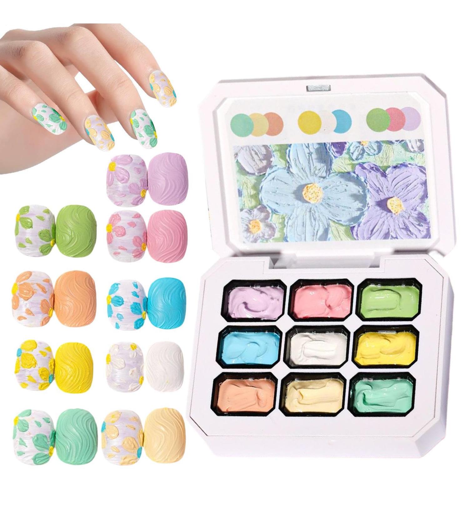  ETUCYNG Paint Gel | Coloured Gel | 9 Colours Palette for Sculpting Drawing Modelling Decoration and Manicure - Buy Online on GoSupps.com