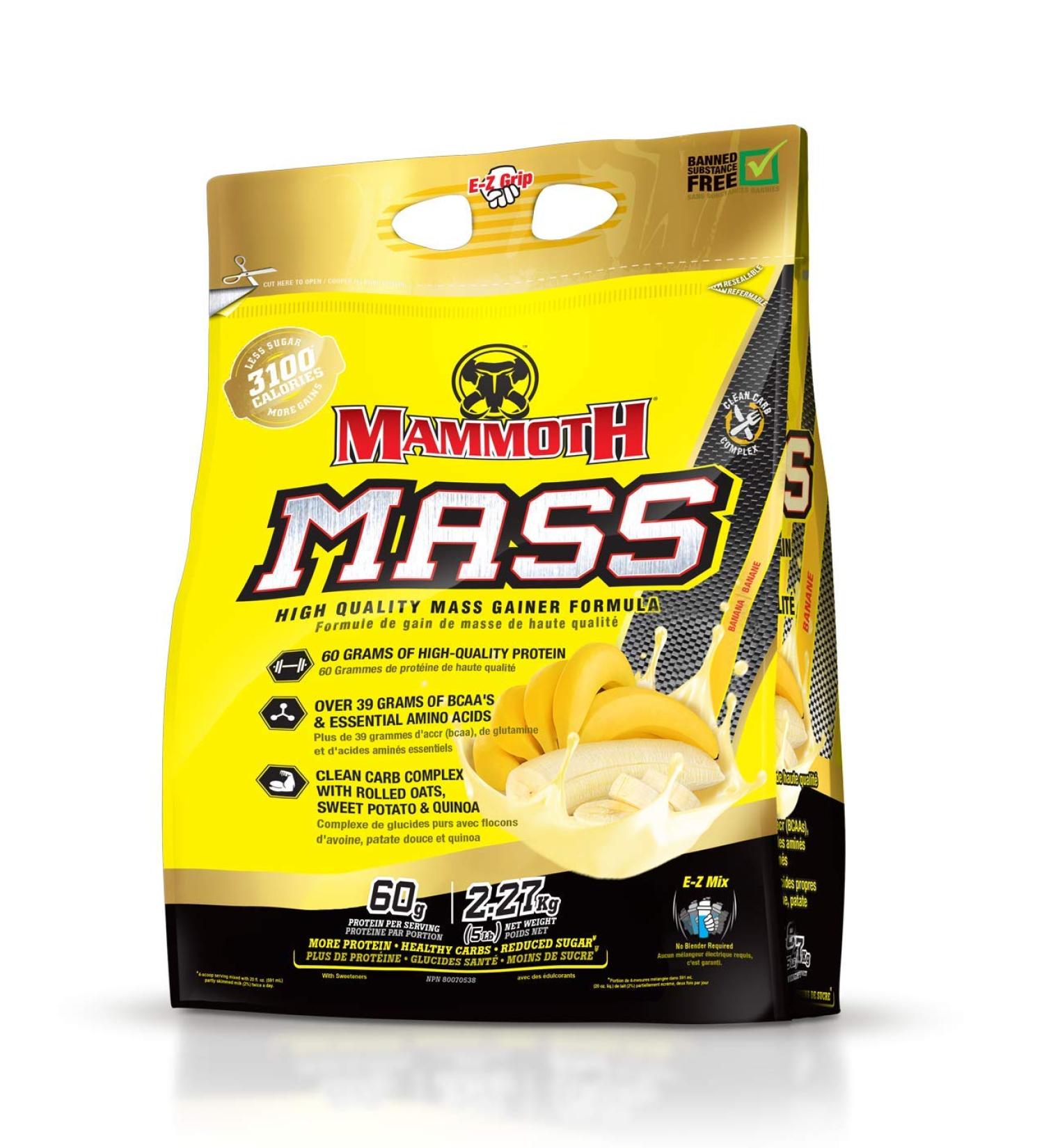 Interactive Nutrition Mammoth Mass Supplement 5 lbs Banana - 2.2kg - Buy Online on GoSupps.com