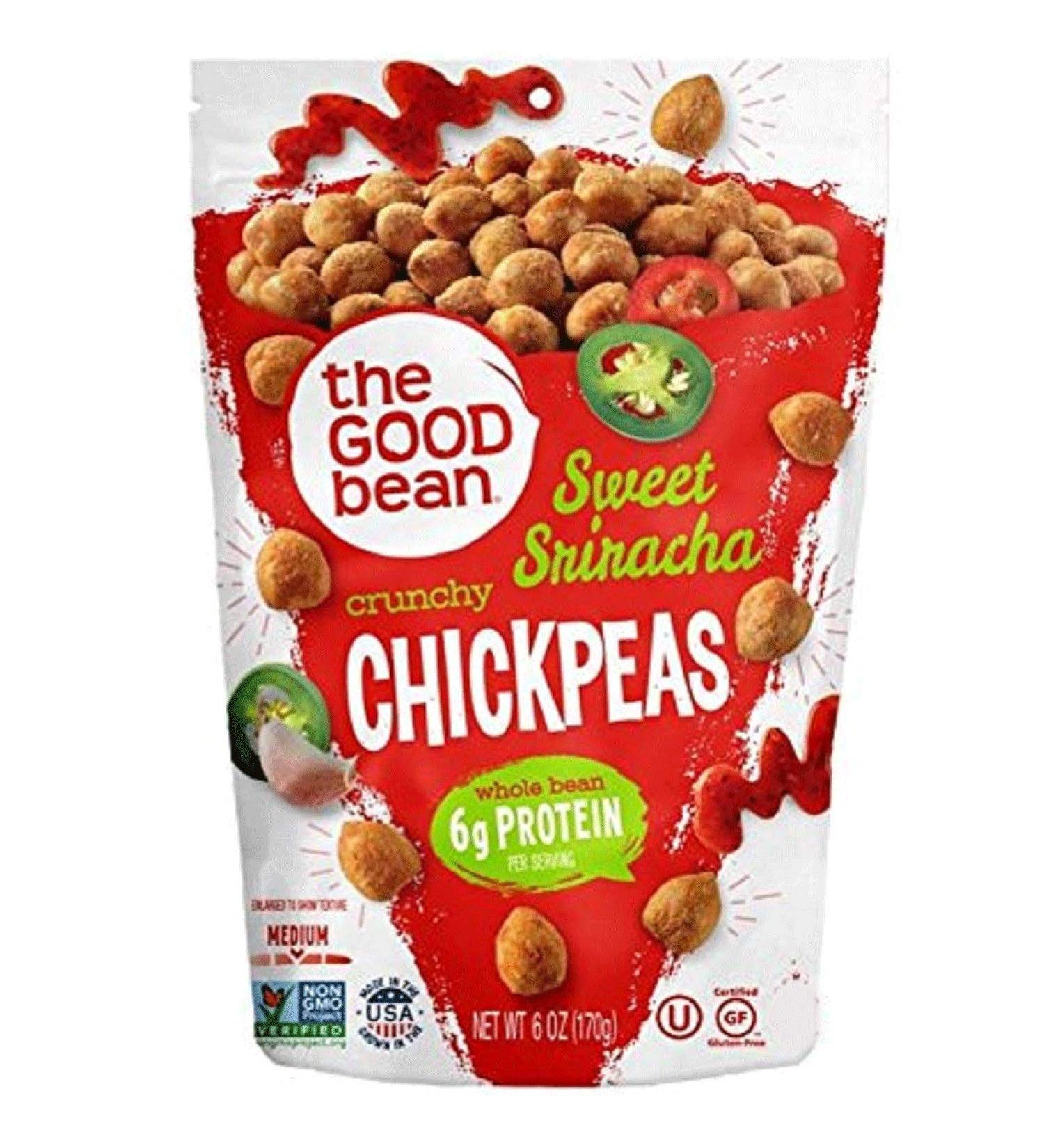 Buy The Good Bean Crunchy Chickpeas Snacks - Sweet Sriracha, 6 oz | Gluten-Free, Healthy Snack - Buy Online on GoSupps.com