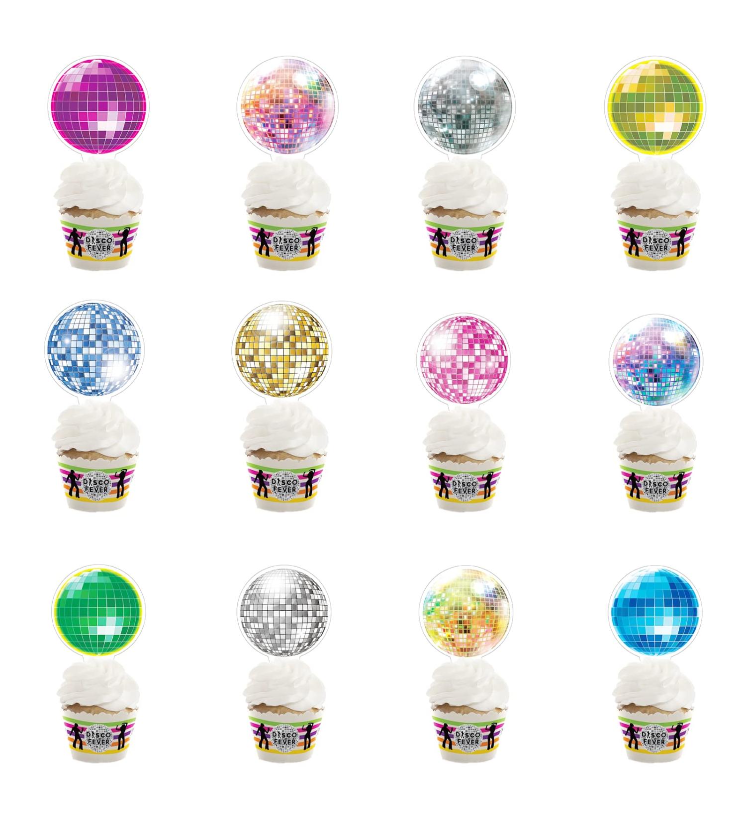 CLLRYBO 24-Piece Disco Cupcake Toppers - Perfect Party & Wedding Decorations - Buy Online on GoSupps.com