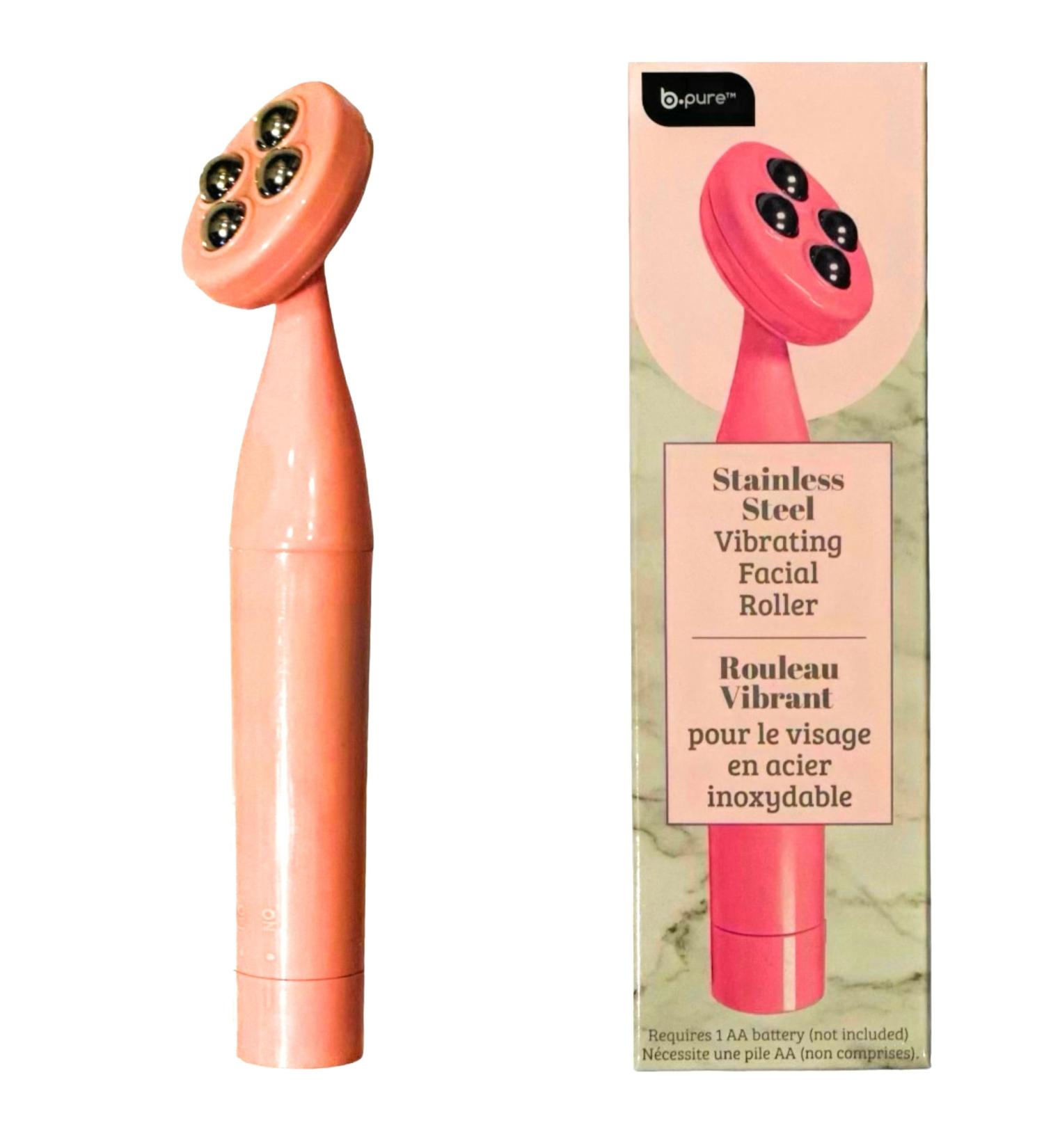 Face Massager - Electric Facial Lifting Roller | Stainless Steel & Vibrating | Anti-Aging Eye & Face Roller for Wrinkles | Glowing Youthful Skin | Battery Operated - Buy Online on GoSupps.com