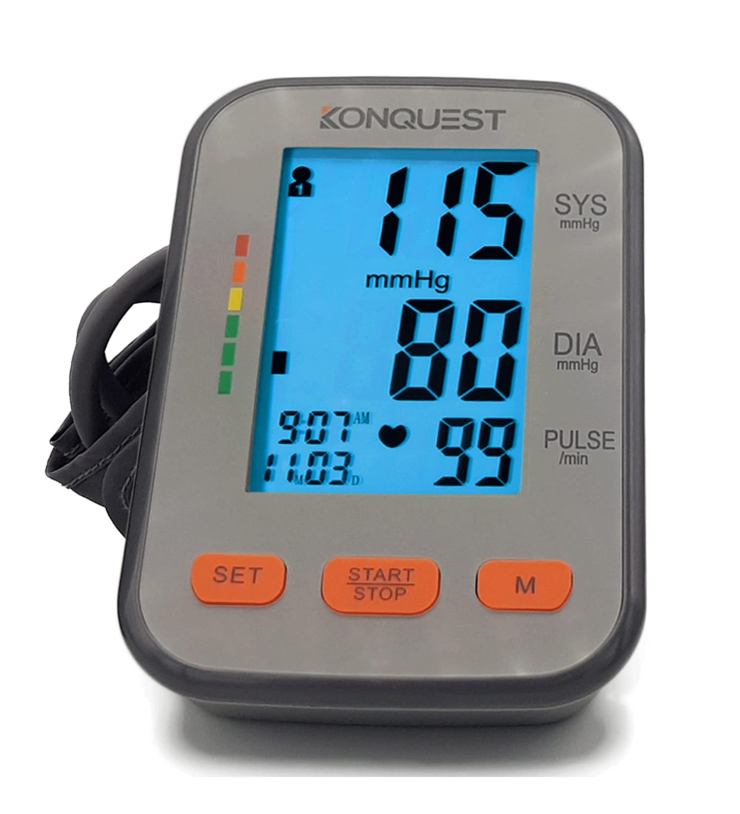Konquest KBP-2704A Automatic Blood Pressure Monitor - Adjustable Cuff, Large Display, Irregular Heartbeat & Hypertension Detector - Buy Online on GoSupps.com