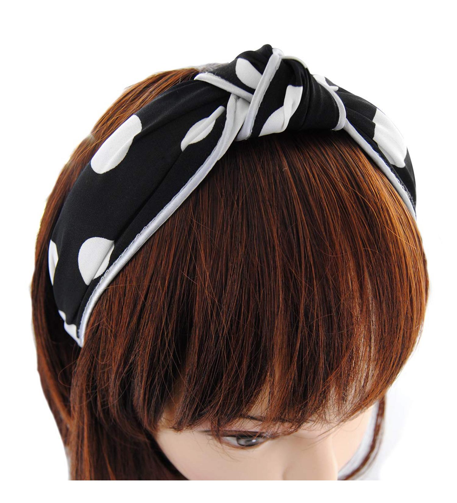 Buy Axy Wide Headband HR34P - Stylish Black & White Dots Hair Band for International Shipping - Buy Online on GoSupps.com