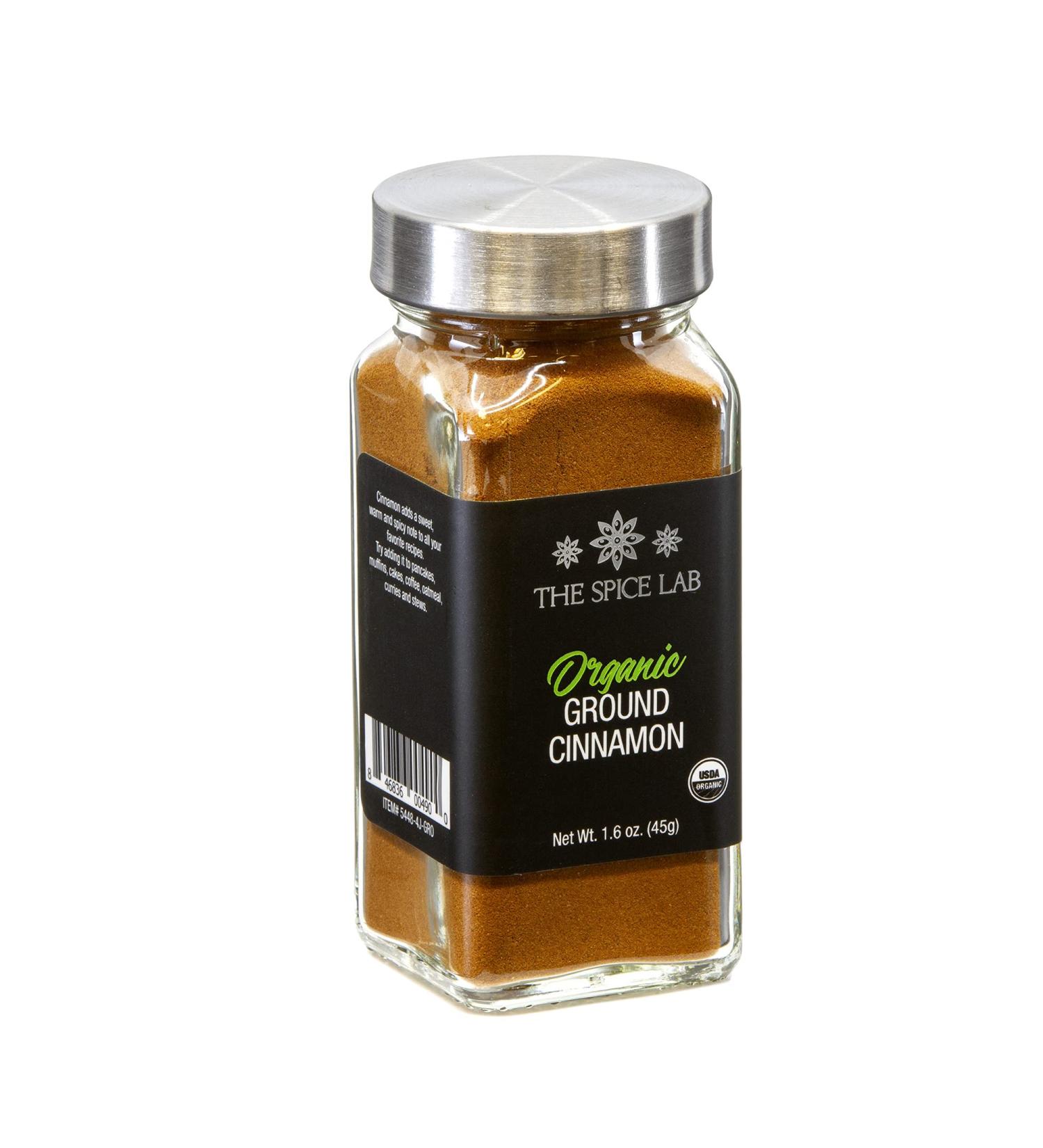 The Spice Lab Organic Cinnamon Powder - 1.6 oz French Jar | Gluten-Free & Non-GMO Cassia Cinnamon for Baking, Coffee & Meat Dishes - Buy Online on GoSupps.com