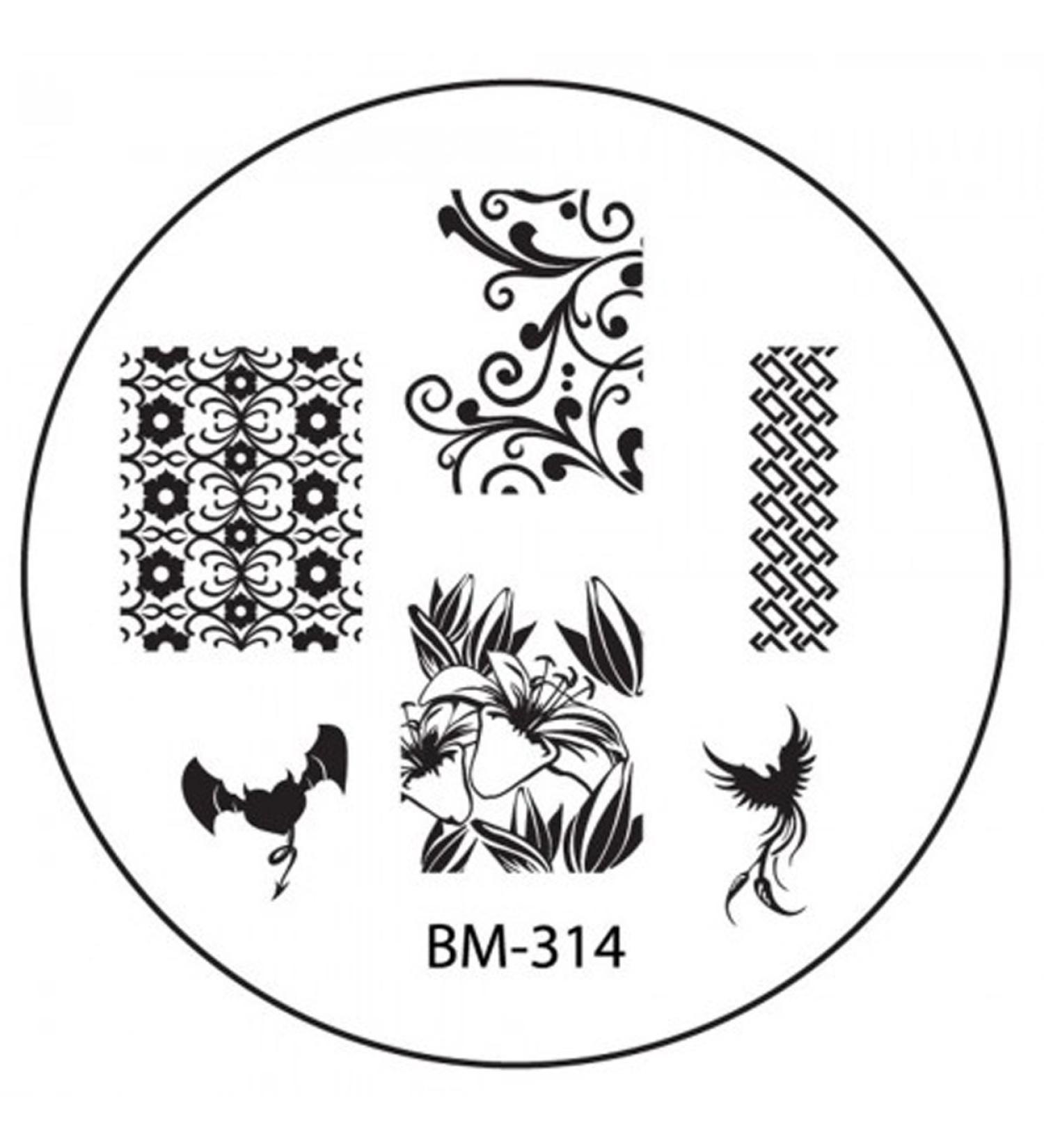 Stamping stencil plate BM 314 Bundlemonster ornaments tribal flowers nail art nail design