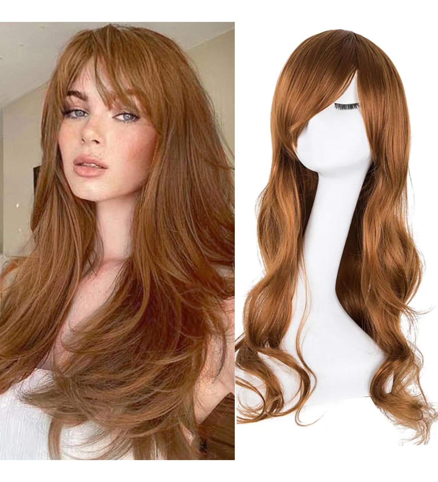 YEESHEDO Women's 28 Ginger Cosplay Wig | Long Wavy Curly Auburn Hair | Heat Resistant Synthetic Wig for Ladies - Perfect for Party, Anime, Halloween Costume - Buy Online on GoSupps.com