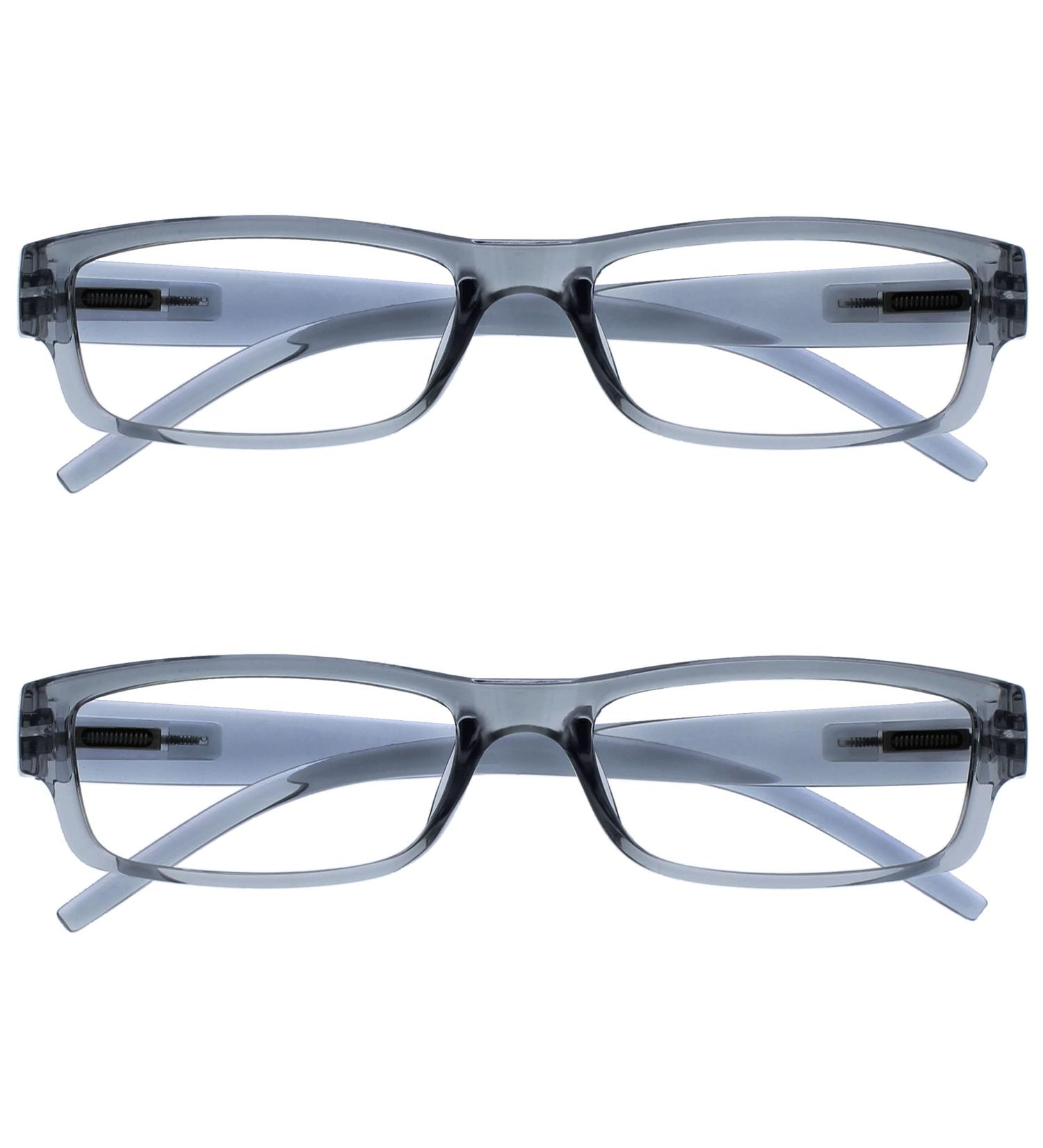 Buy Grey Lightweight Reading Glasses - Comfortable UV Protection 2 Pack for Men & Women | The Reading Glasses Company +3.00 - Buy Online on GoSupps.com