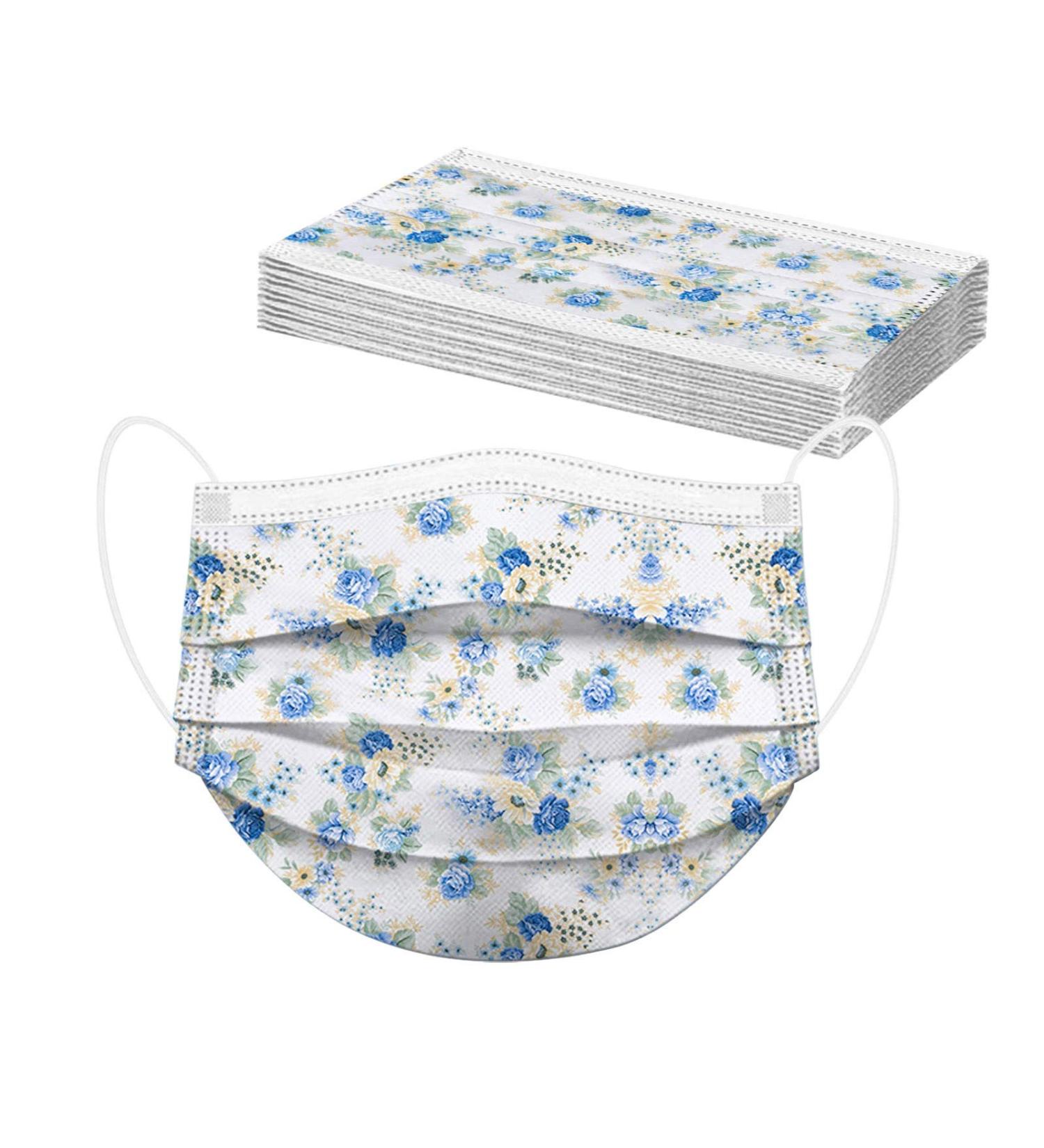 Lulupi 10-Piece Floral One-Way Adult Mouth Protection - Elegant Breathable Bonda Masks & Neckerchief for Women - A-04 - Buy Online on GoSupps.com