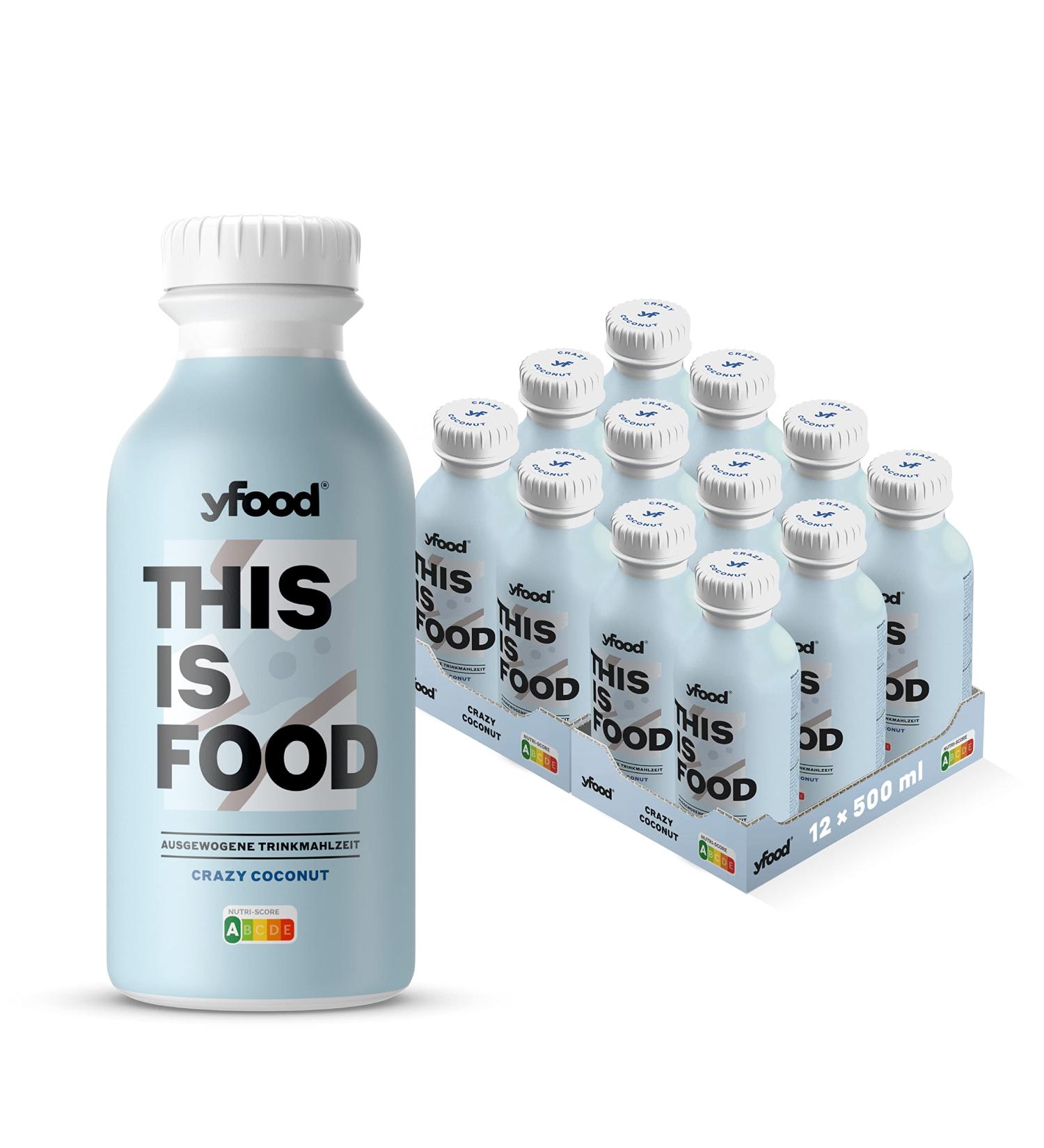 Buy Yfood Drink Crazy Coconut - 33g Protein & 26 Vitamins | Delicious On-the-Go Meal | 12 x 500ml (Coconut Flavor) + 3.00 Deposit - Buy Online on GoSupps.com
