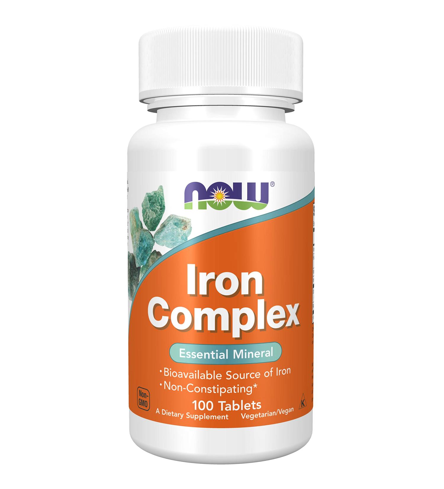 Now Foods Iron Complex (Iron Complex) 27mg 100 Vegan Tablets Lab Tested Iron Vitamins Gluten Free Soy Free Vegetaria - Buy Online on GoSupps.com