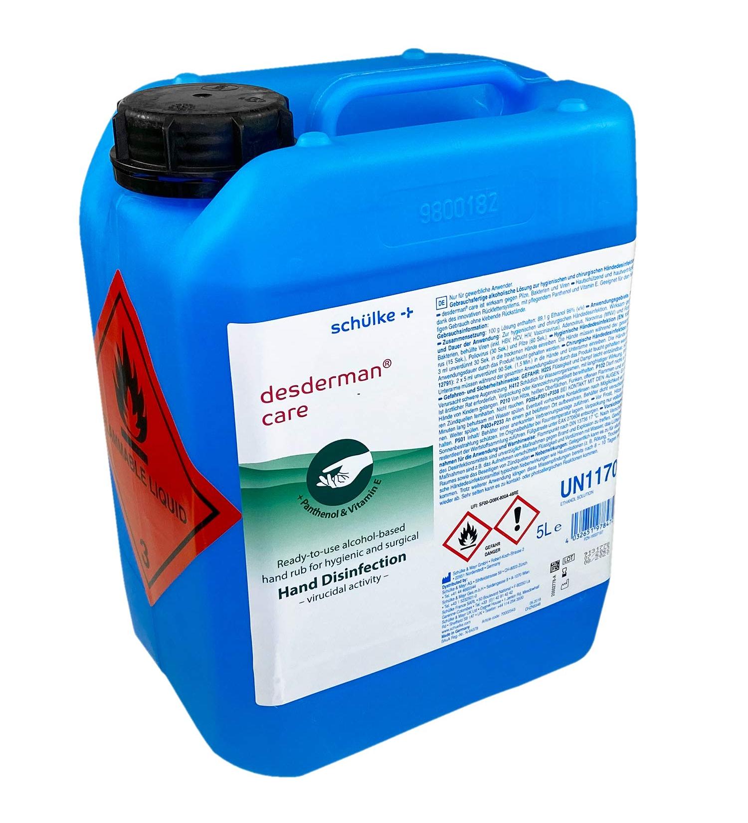 Sch lke Desderman Care Hand Disinfectant 5000ml - Hygienic & Surgical Disinfection | International Shipping - Buy Online on GoSupps.com