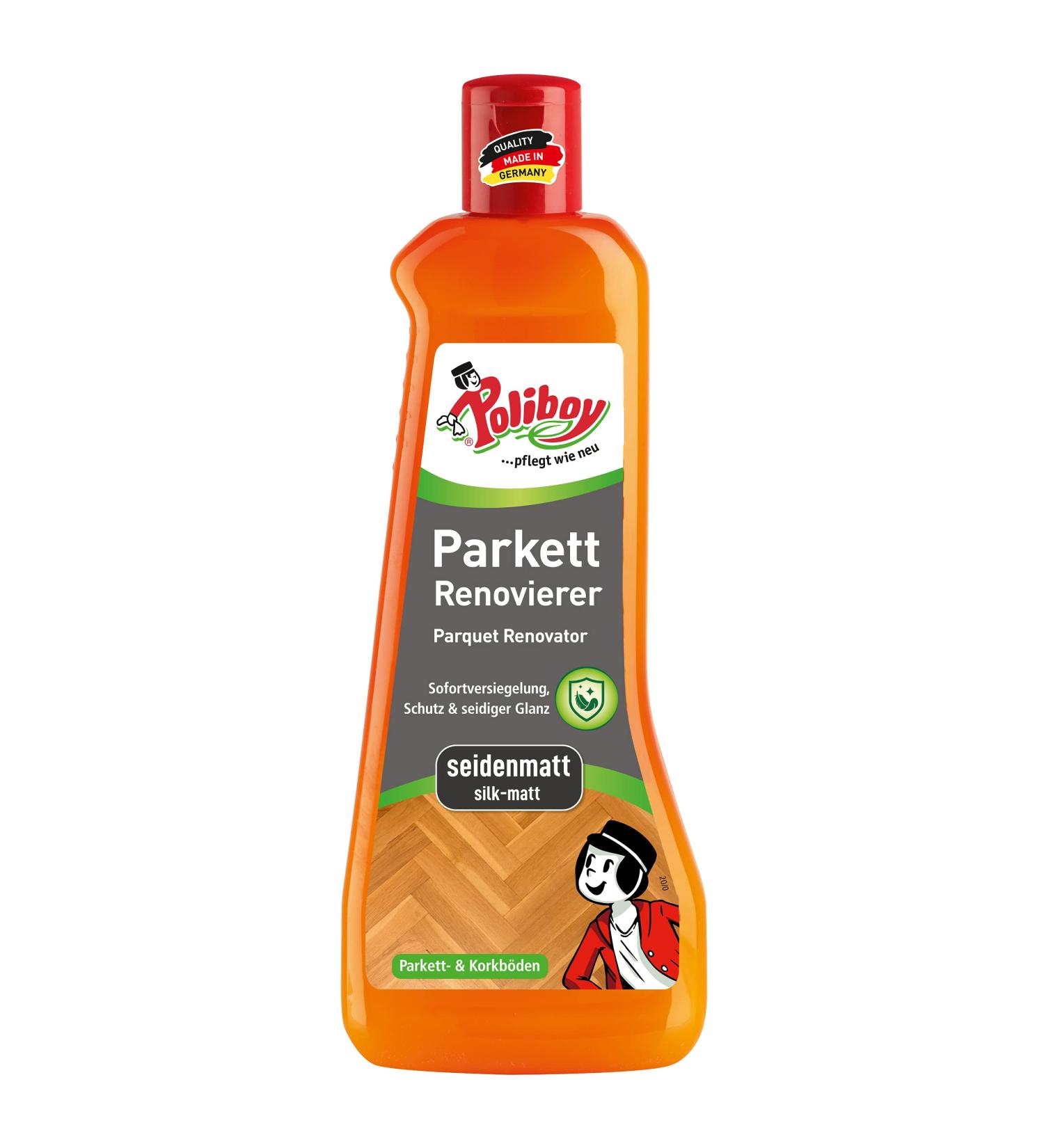 Poliboy Parquet Renovator Seidenmatt 500ml - Floor Cleaner for Wooden & Cork Floors | Made in Germany - Ideal for Stressed Floors - Buy Online on GoSupps.com