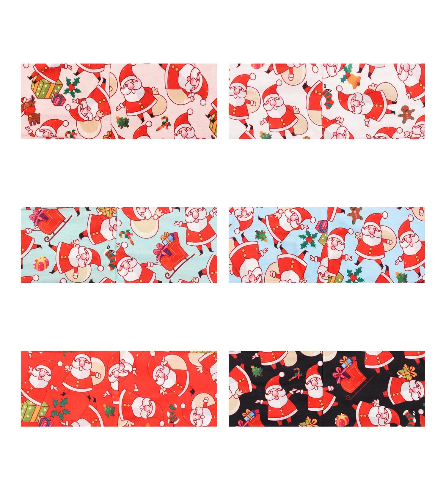 NAUZE 6 Pieces Christmas Stretchy Headband Elastic Santa Printed Hair Band Fashion Head Scarf for Women Girl Christmas Turban Hairband - Buy Online on GoSupps.com