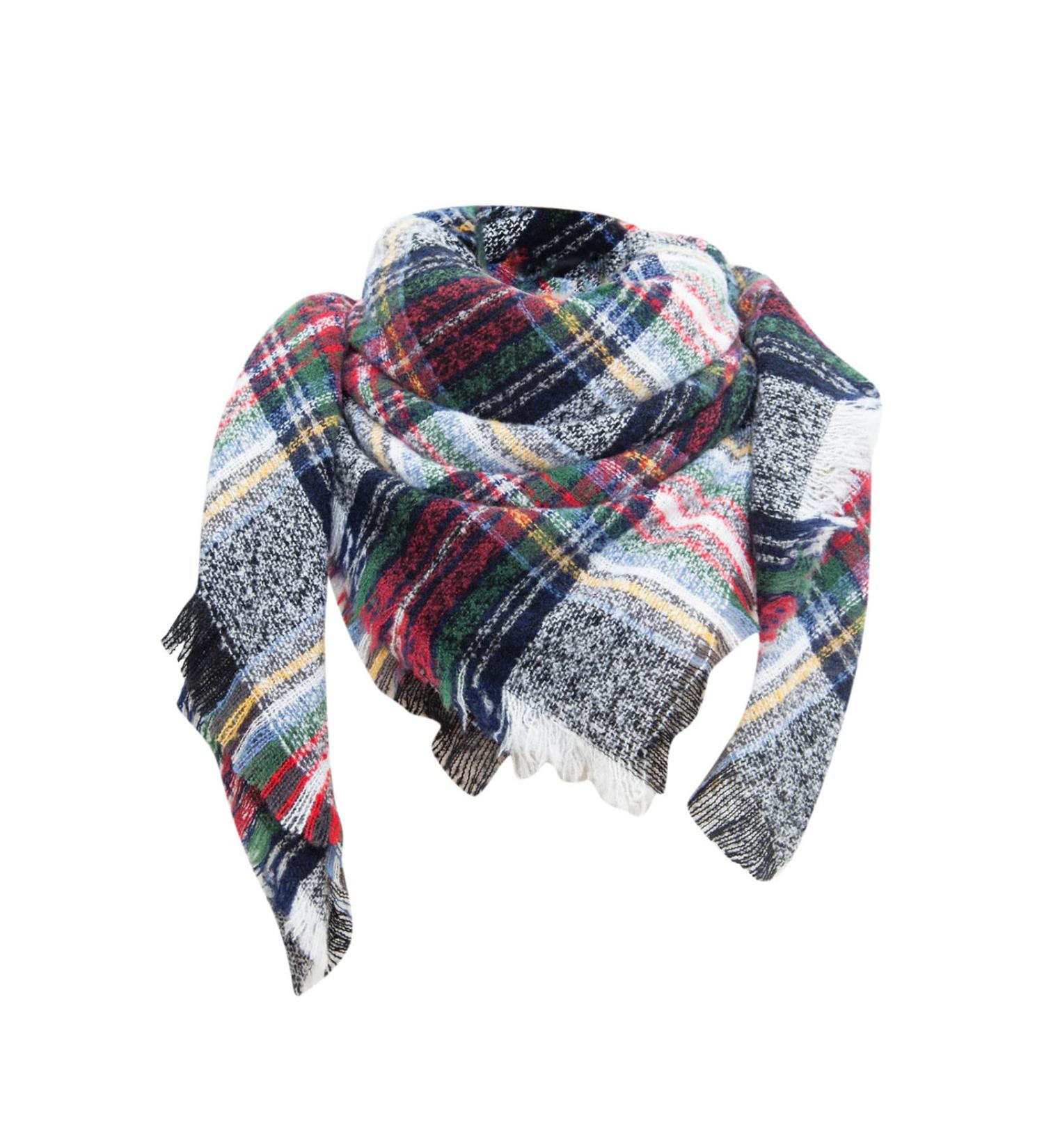 Ladies Cotton Triangle Scarf - Autumn Poncho Cape with Button | Stylish One Size White Scarf for Women - Buy Online on GoSupps.com