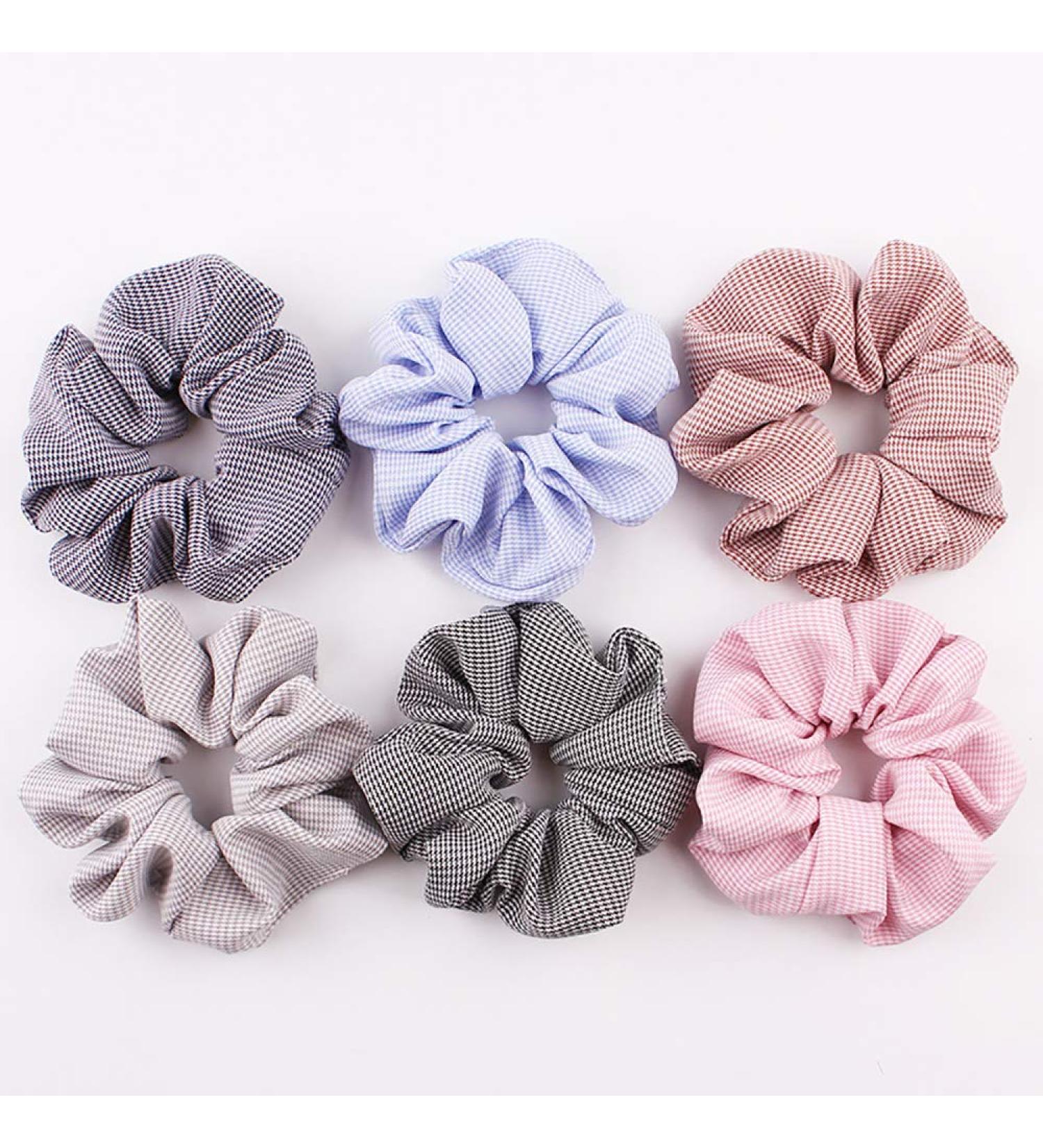 Shop 6 Pack Colorful Fabric Hair Tie Scrunchies for Women | Soft Elastic Ponytail Holders & Hair Accessories - Buy Online on GoSupps.com
