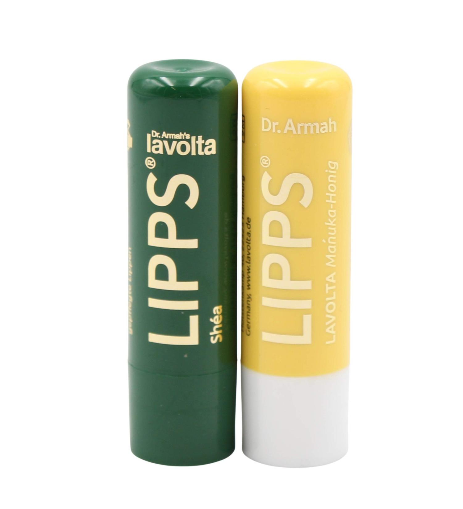 Dr. Armah Lavolta Manuka Honey Lipps 4.6g + Shea Lipps Classic 4.7g Lip Care