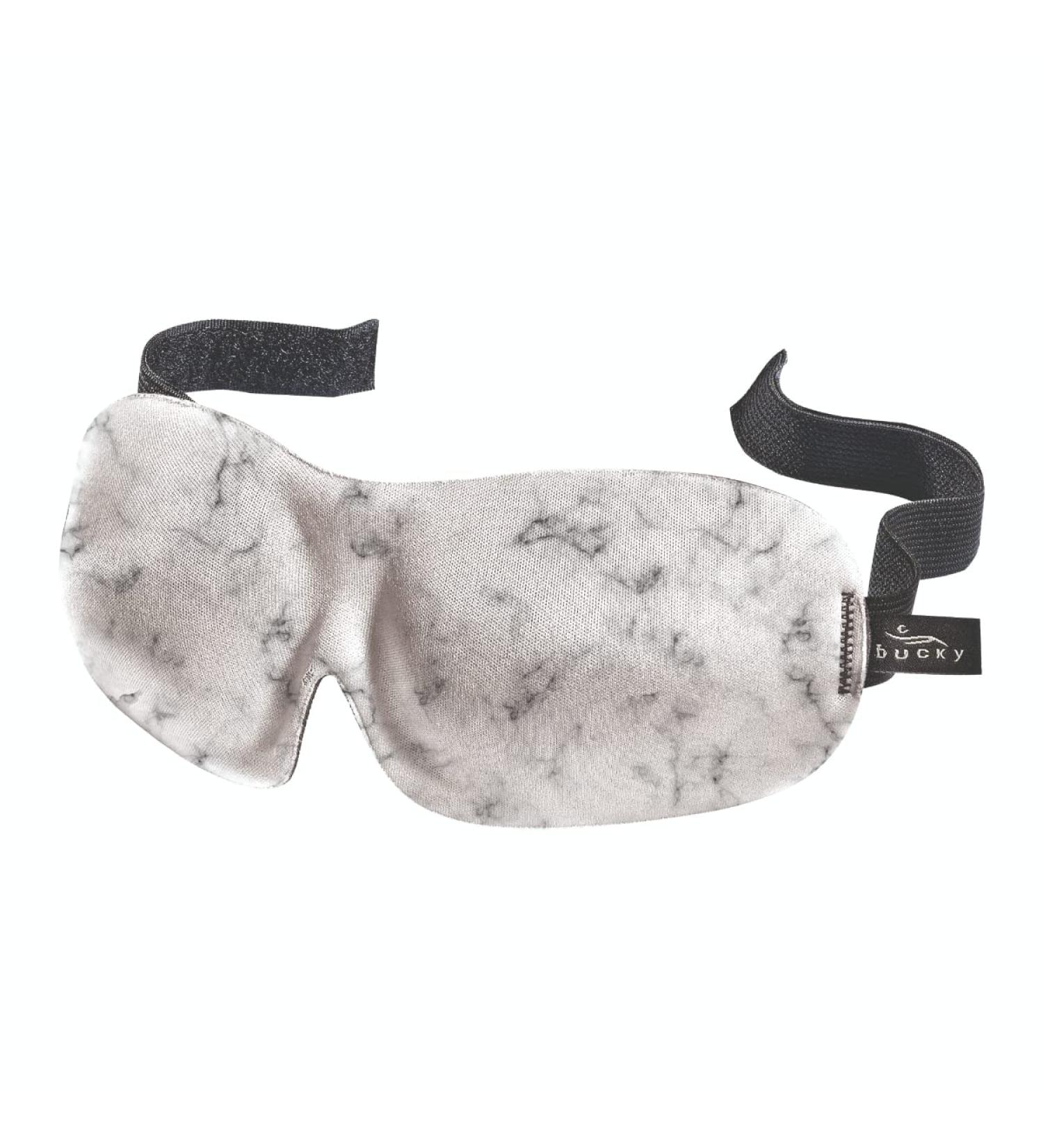 9.5" Marble White and Gray Unisex Adjustable Sleep Mask