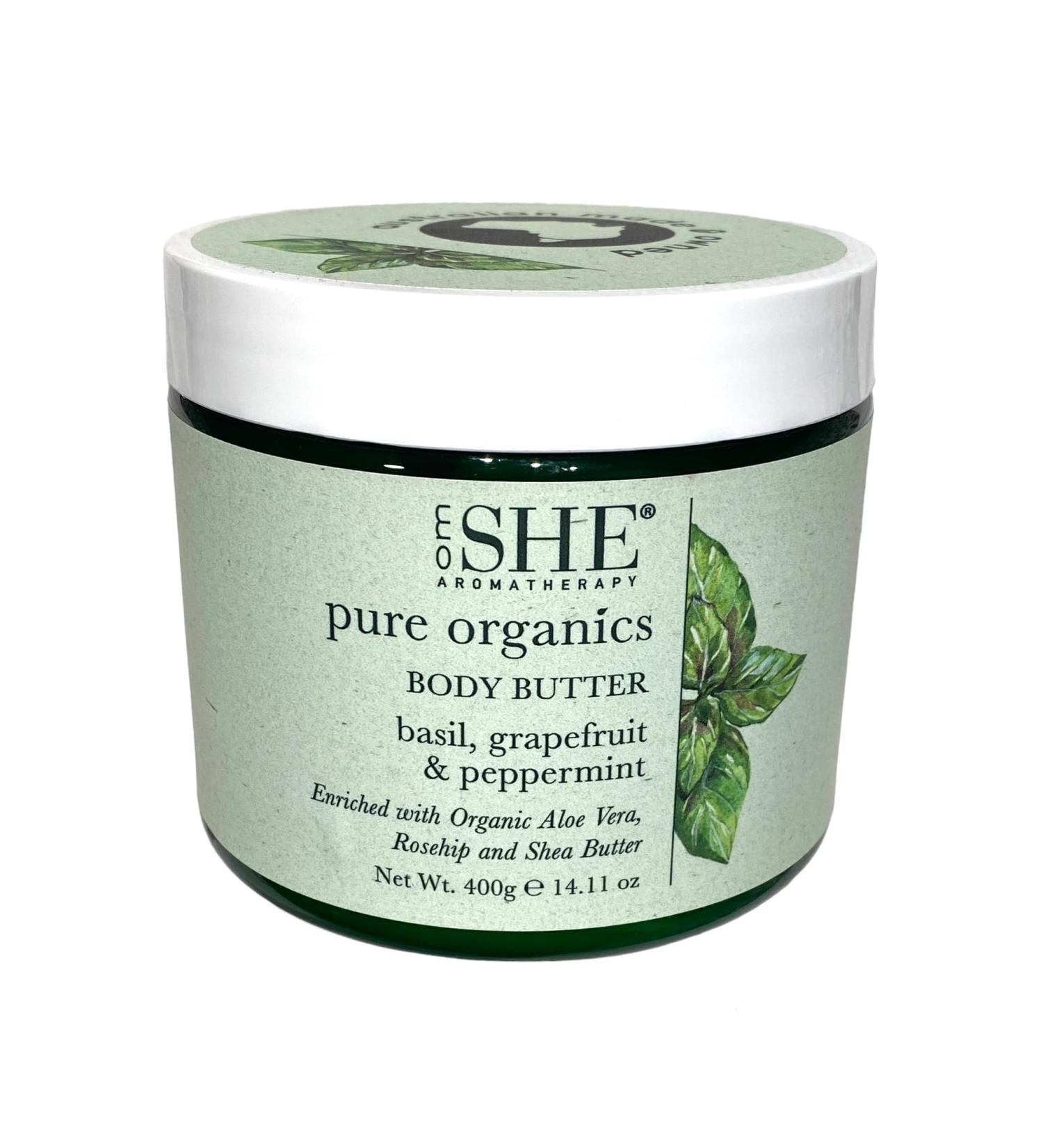 Om She Aromatherapy BASIL GRAPEFRUIT & PEPPERMINT Body Butter 14.11 oz
