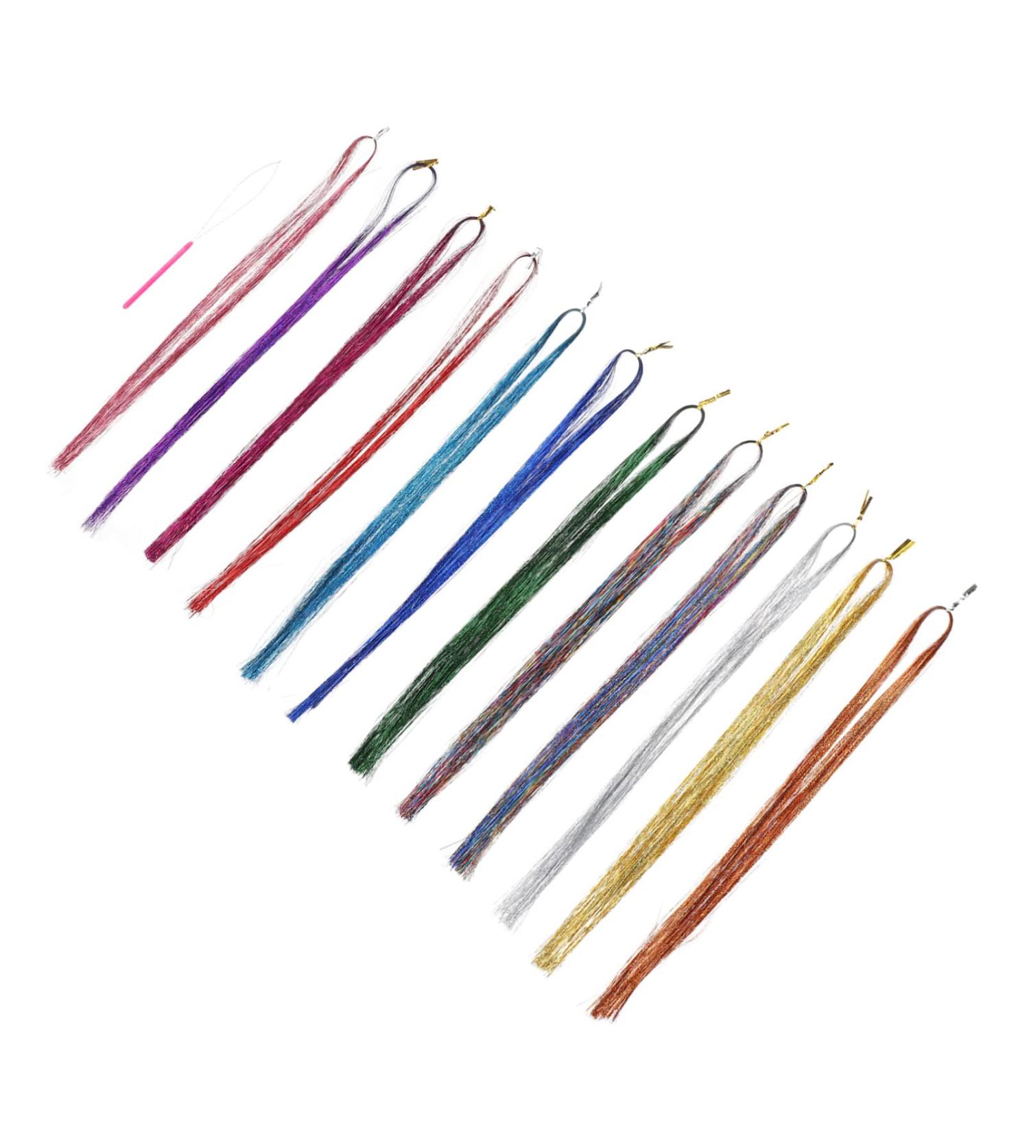 Lurrose 1 Set Piece hair color strip straight long hair strand highlights curly hairpieces hair sparkle strands clip in hair extension hair glitter strands hair strands iron prom tool - Buy Online on GoSupps.com