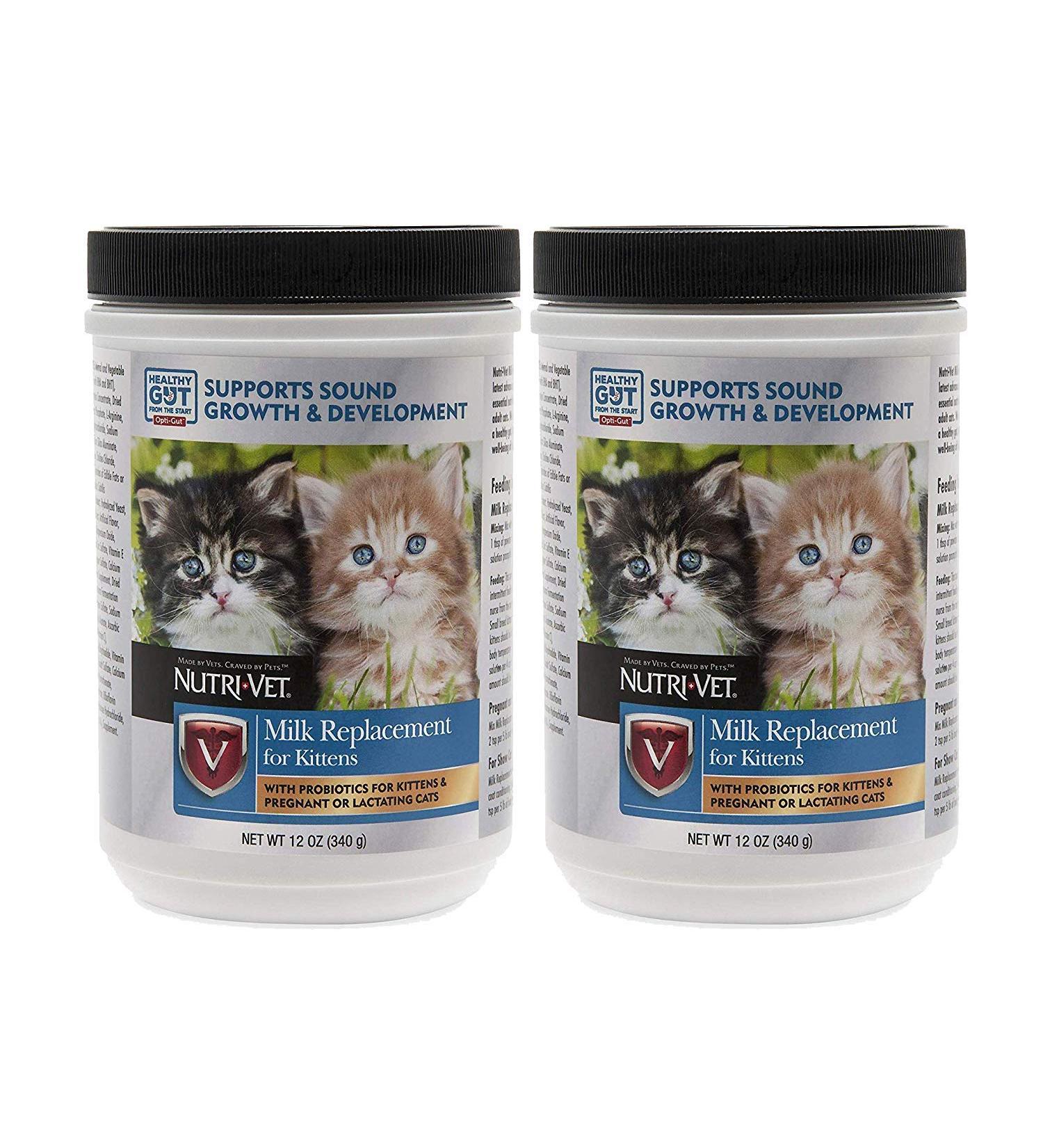 Nutri-Vet Milk Replacement for Kittens with Probiotics, 12-Ounce Pack of 2