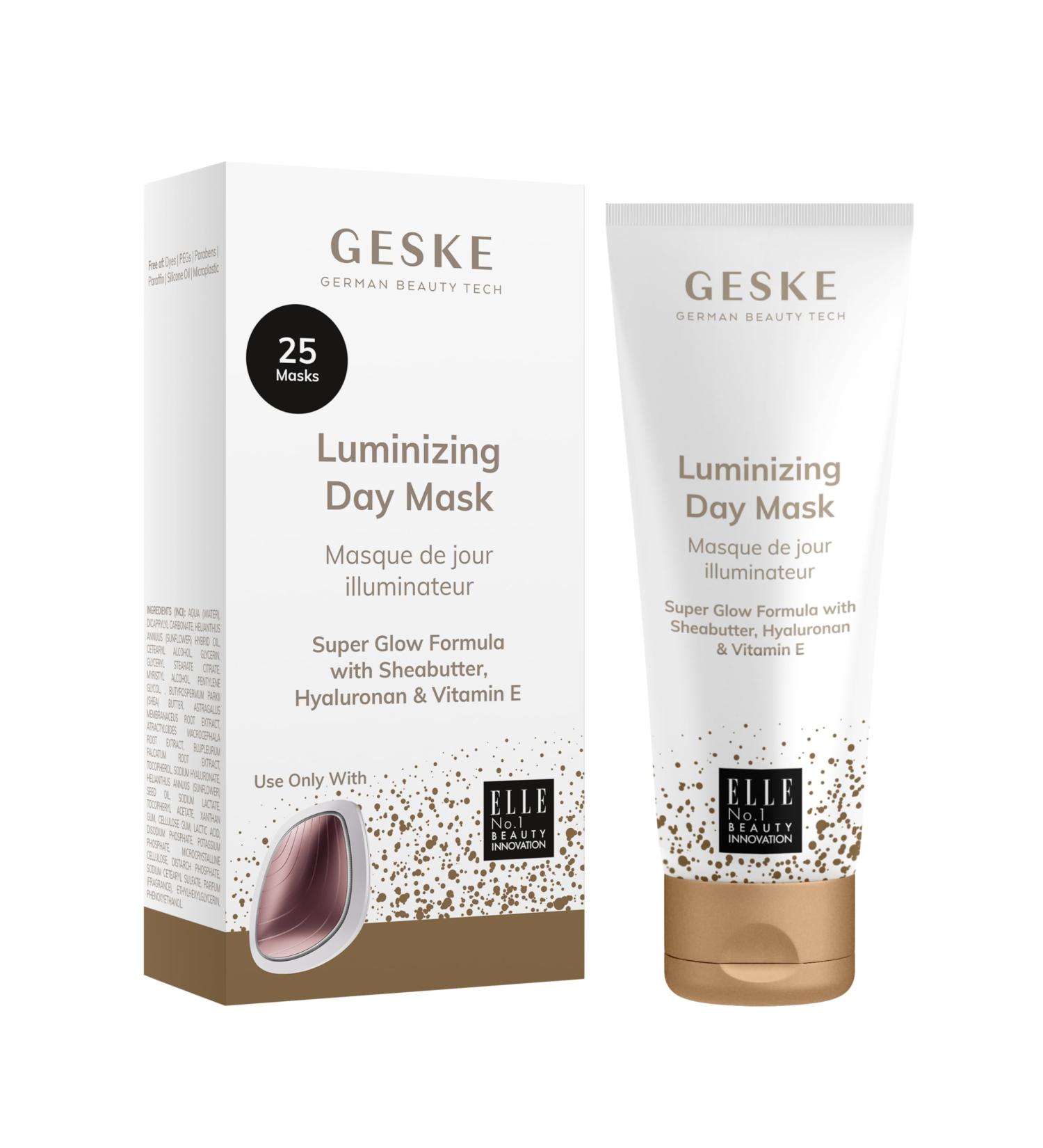 GESKE Luminizing Day Mask | Use with our Sonic Warm & Cool Mask | Face Mask with Sheabutter Hyaluronan & Vitamin E | Super Glow Formula | For Normal & Dehydrated Skin | Vegan & Cruelty-free