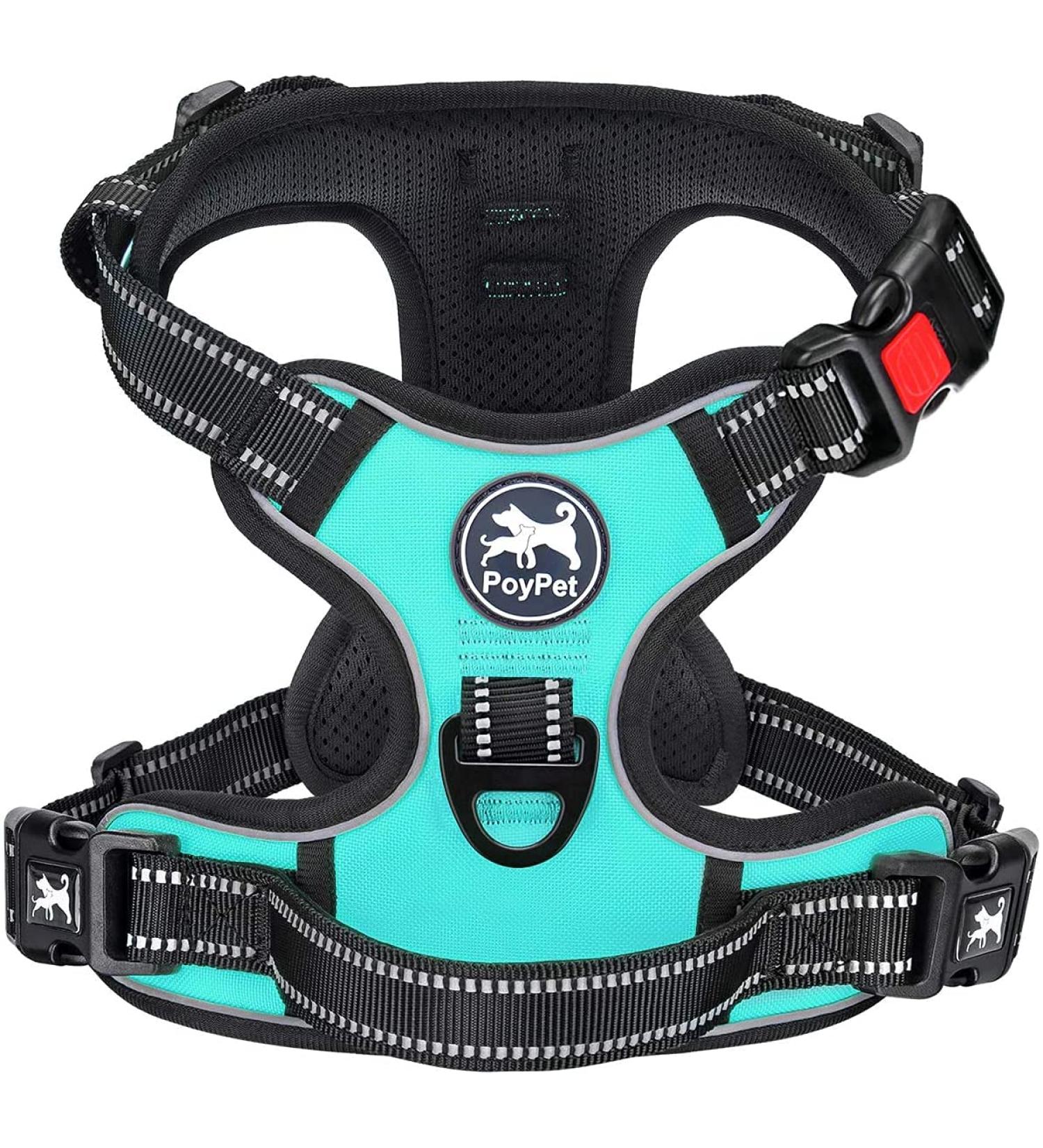 POPOT No Pull Dog Harness - Front Reflective Pet Vest for Daily Training & Walking Mint Blue (Size M) - Buy Online on GoSupps.com