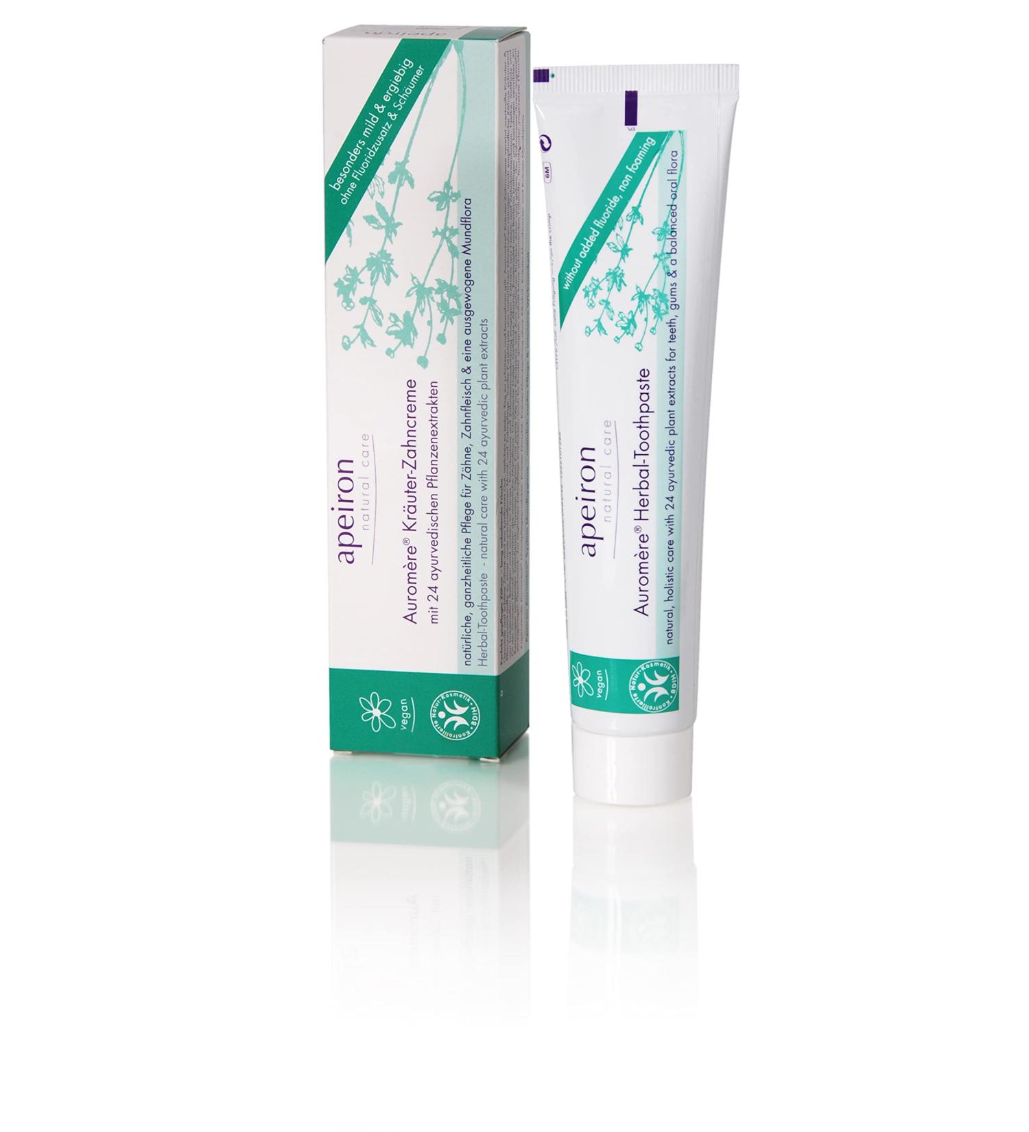 Apeiron Aurom re Herbal Toothpaste 75 ml - Natural Ayurvedic Formula for Whiter Teeth & Fresh Breath - Buy Online Worldwide - Buy Online on GoSupps.com