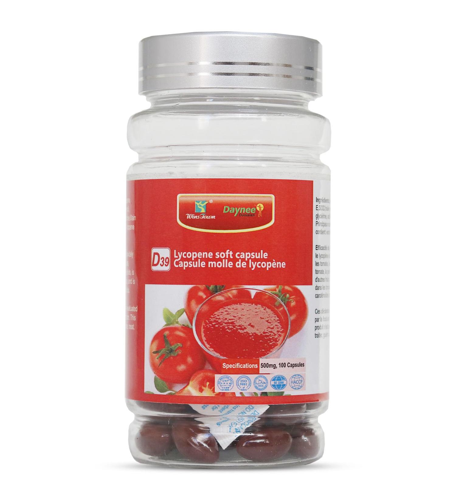Wins Town Lycopene Softgel Capsule 500mg Super Vegetable Tomato Supplement Extract Supports Heart Prostate & Skin Health 100 Count - Buy Online on GoSupps.com