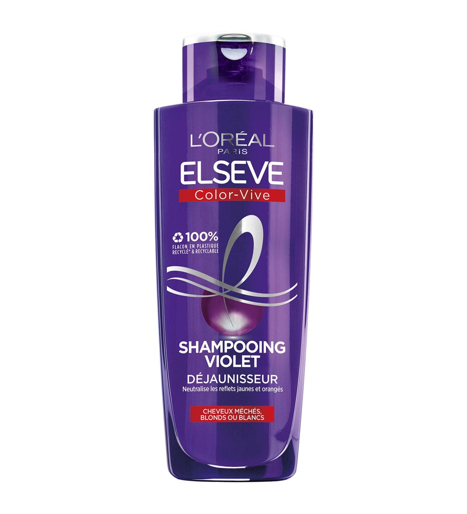 L'Or al Paris - Violet Shampoo - For Blonde Bleached Highlighted or White Hair - Neutralizes Yellow & Orange Tones - Elseve Color-Vive - 200 ml - Buy Online on GoSupps.com