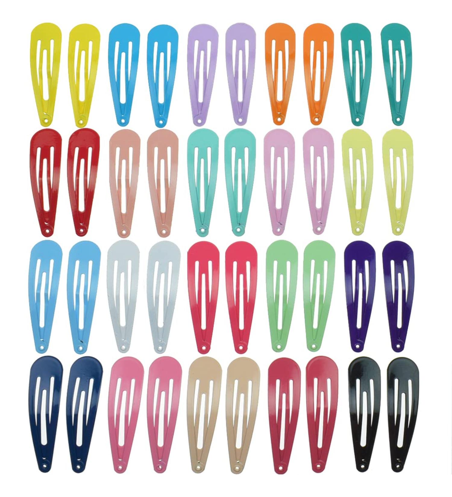 40 Pcs Metal Snap Hair Clips Candy Color 2 Inch Non Slip Kids Barrettes Girls' Hair Accessories - Buy Online on GoSupps.com