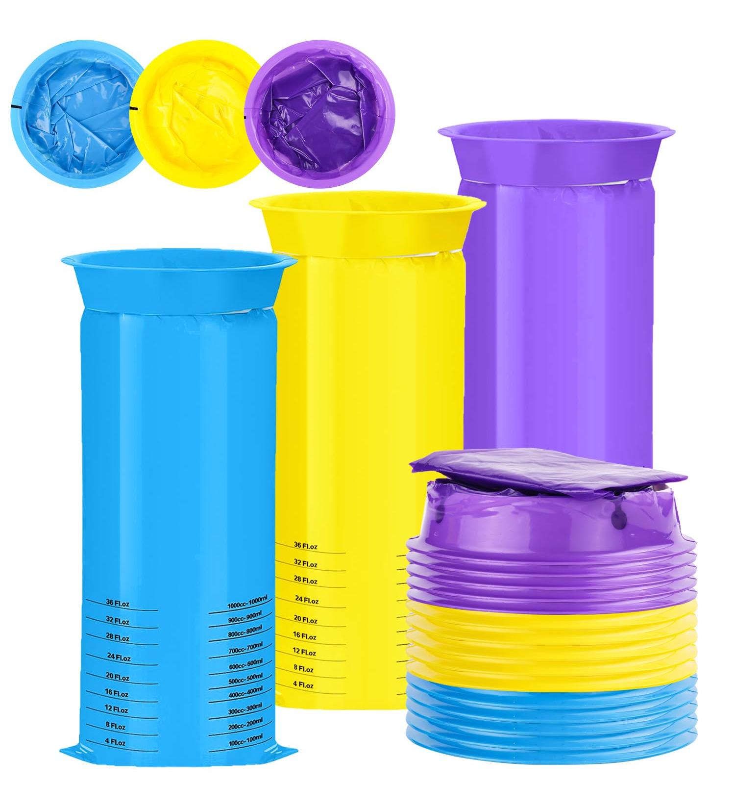 15 Disposable Vomit Bags - 1000ml Leak-Resistant Emesis Bags for Morning Sickness & Travel - Ideal for Kids Pregnant Women & Taxis - Buy Online on GoSupps.com