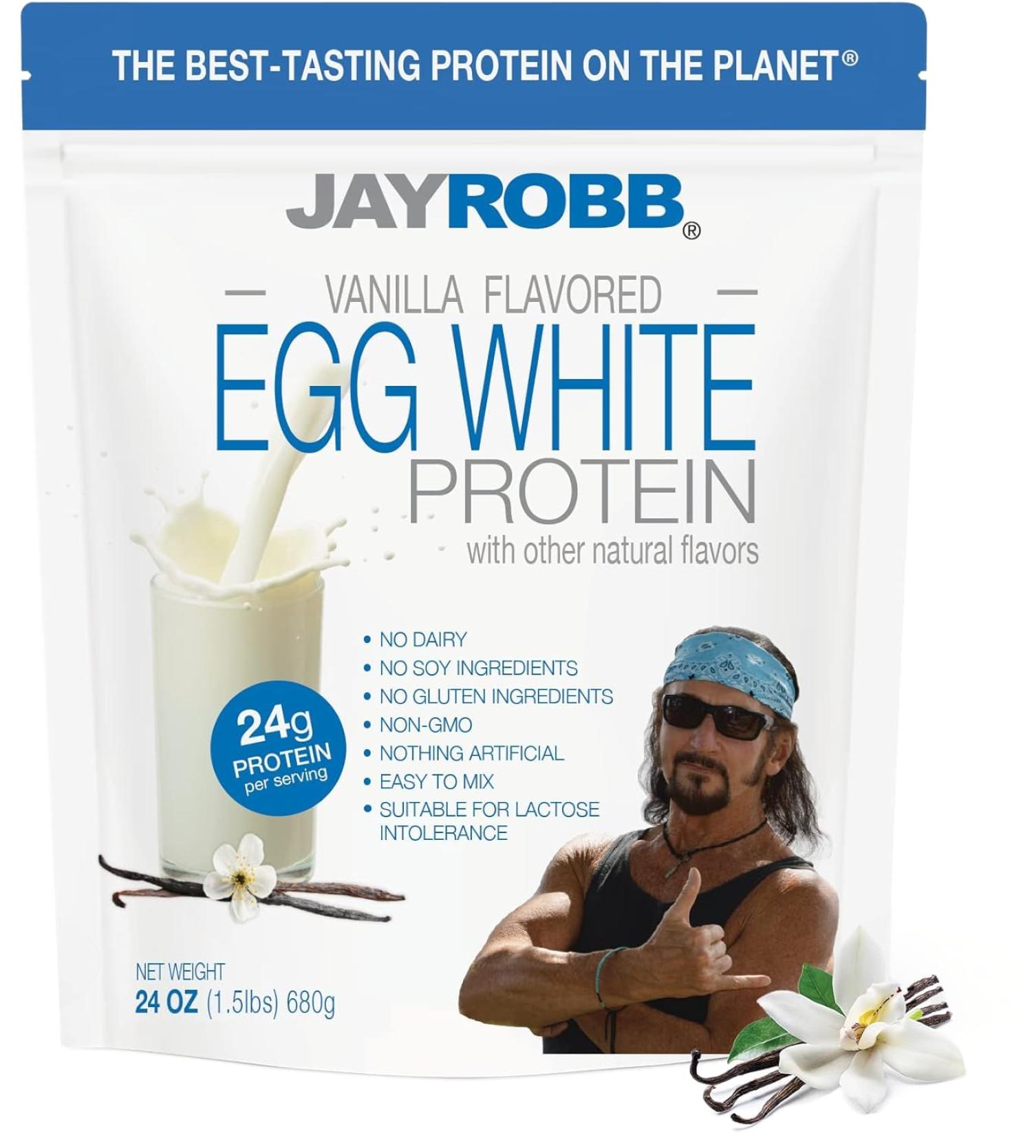 JAYROBB Vanilla Egg White Protein 24 oz 1.5 Pound Bag Vanilla 1.5 Pound (Pack of 1) - Buy Online on GoSupps.com