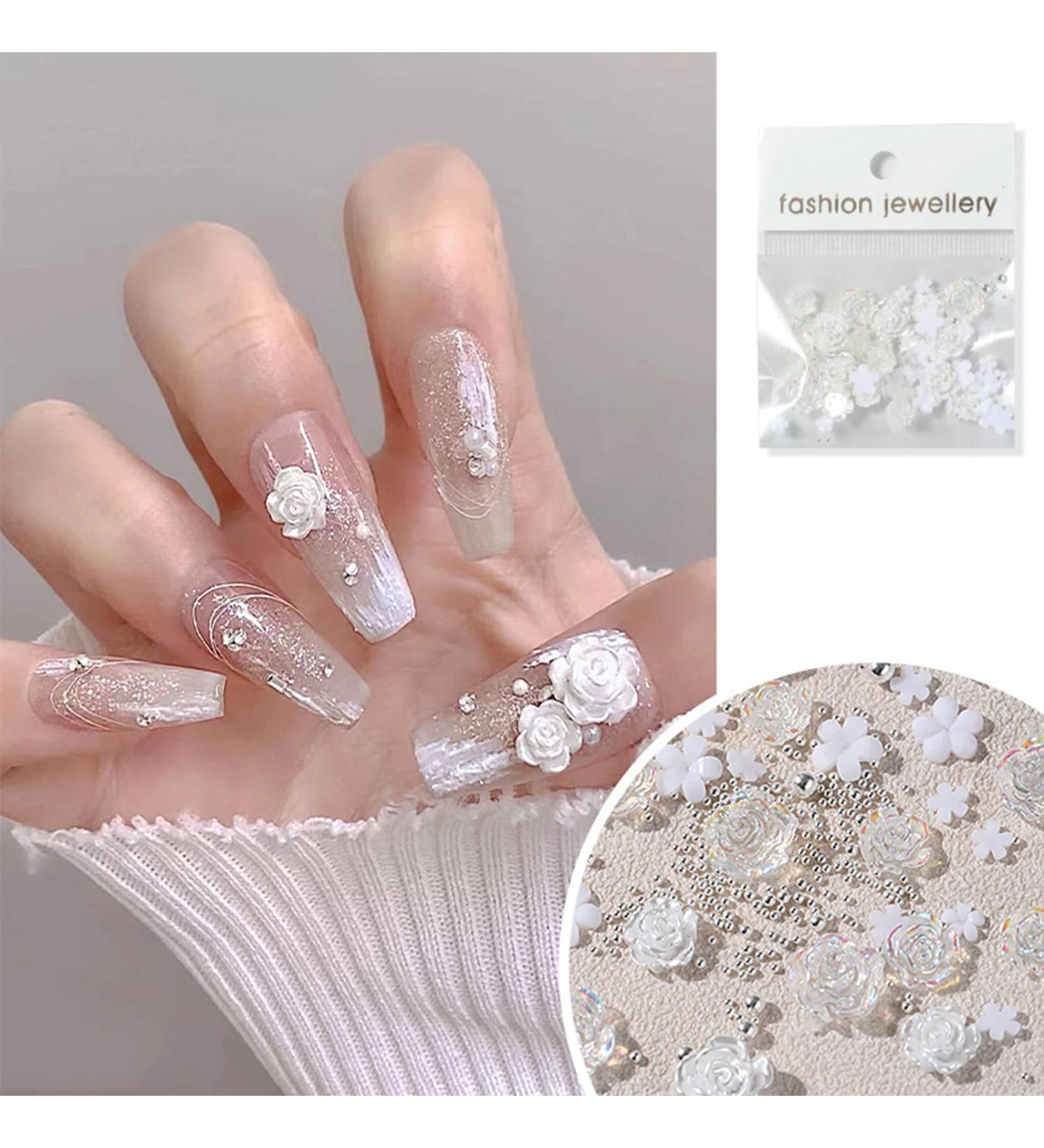 FEIlei Camellia Nail Jewelry Elegant Resin Flower Design DIY Nail Wedding Nail Charms - Buy Online on GoSupps.com