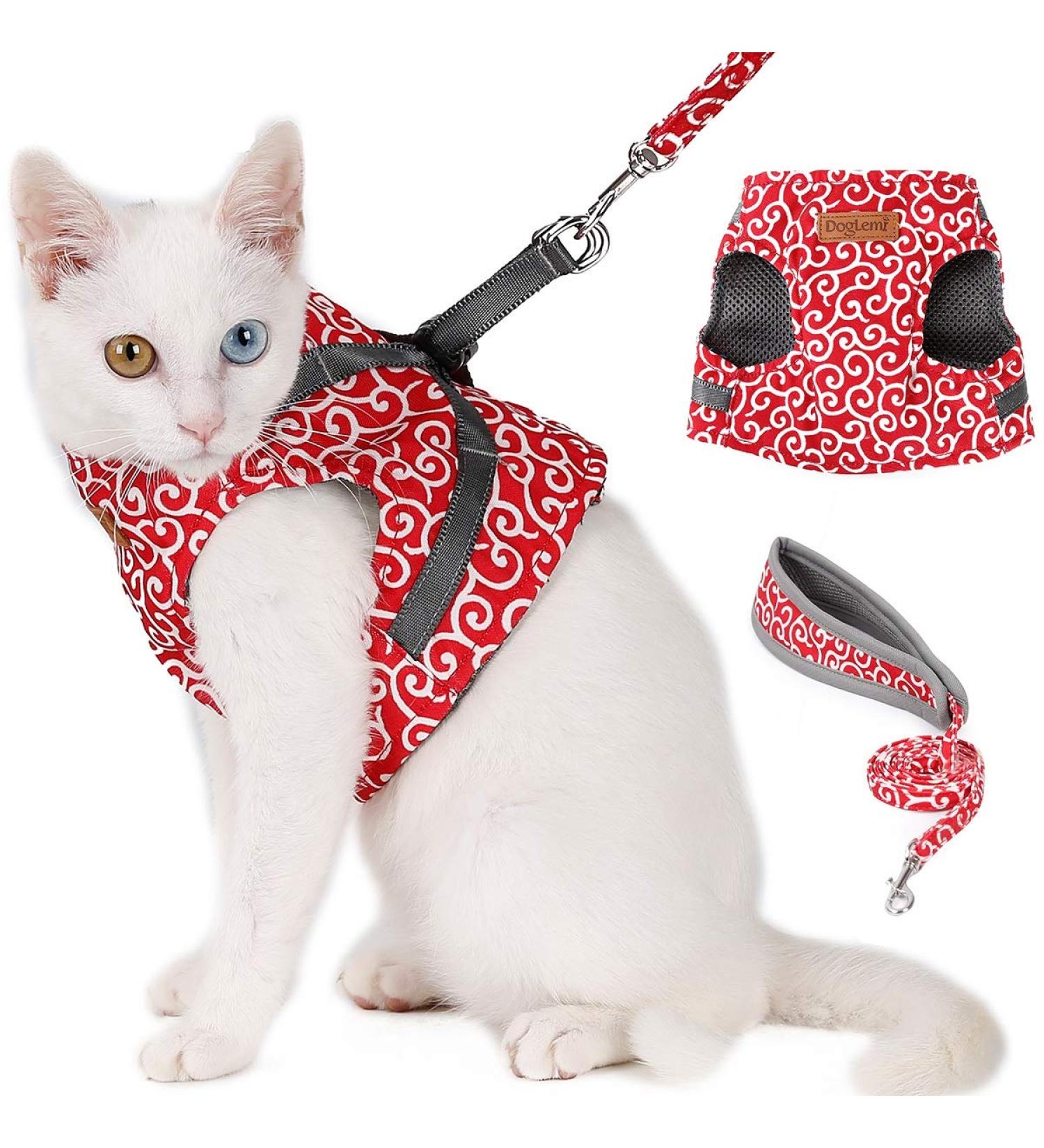 Etopars Cat Dishes & Leash Set - Adjustable Cat Vest & Jacket for Kittens - Ultra-Light Outbreak-Proof Cat Harness - XS Red for Pets & Puppies - Buy Online on GoSupps.com