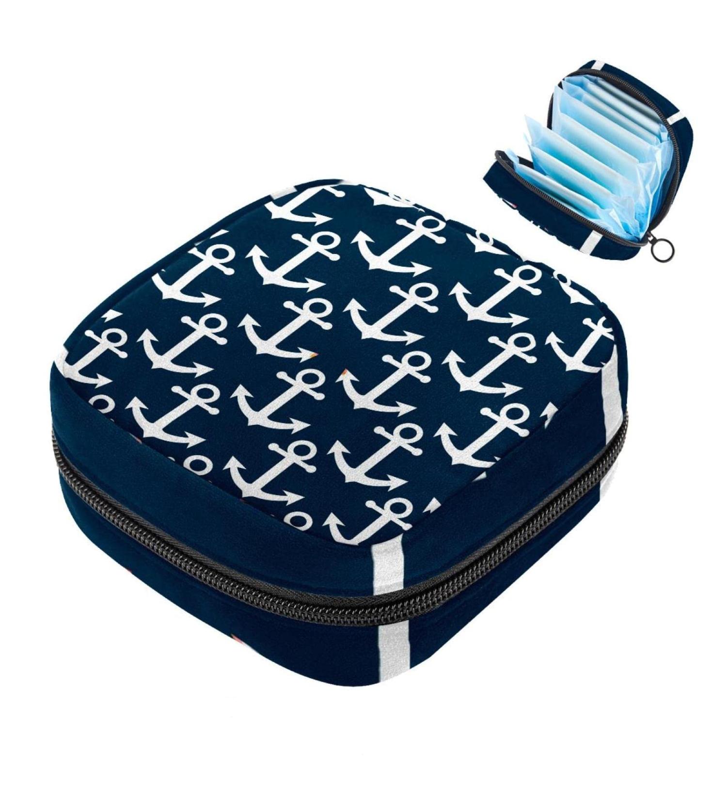 Colorful Watercolor Menstruation Pad & Tampon Bag with Zipper | Stylish Women's Napkin Collection Bag for Travel - Buy Online on GoSupps.com