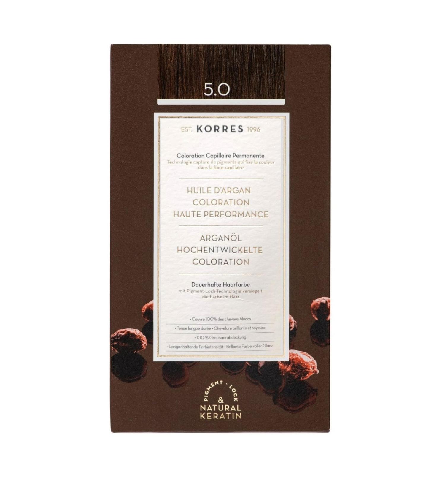 Correx Argan Oil Colorant - Ammonia-Free Light Brown 5.0 | 100% Gray Hair Coverage | Vegan & Long-Lasting Hair Color - Buy Online on GoSupps.com