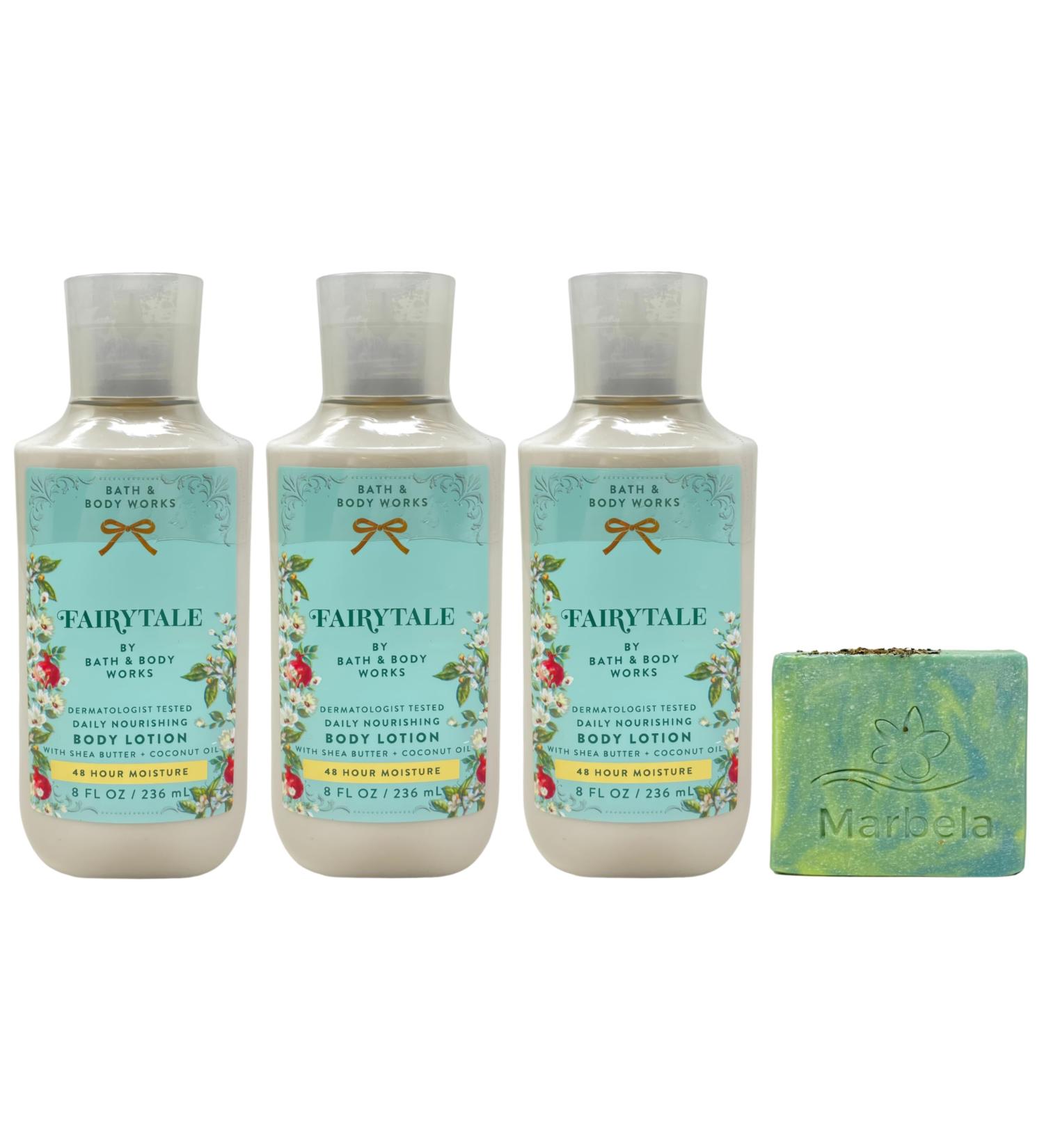 Bath & Body Works Fairytale 3 Daily Nourishing Body Lotions with a Fresh Forest Bar Soap - Buy Online on GoSupps.com