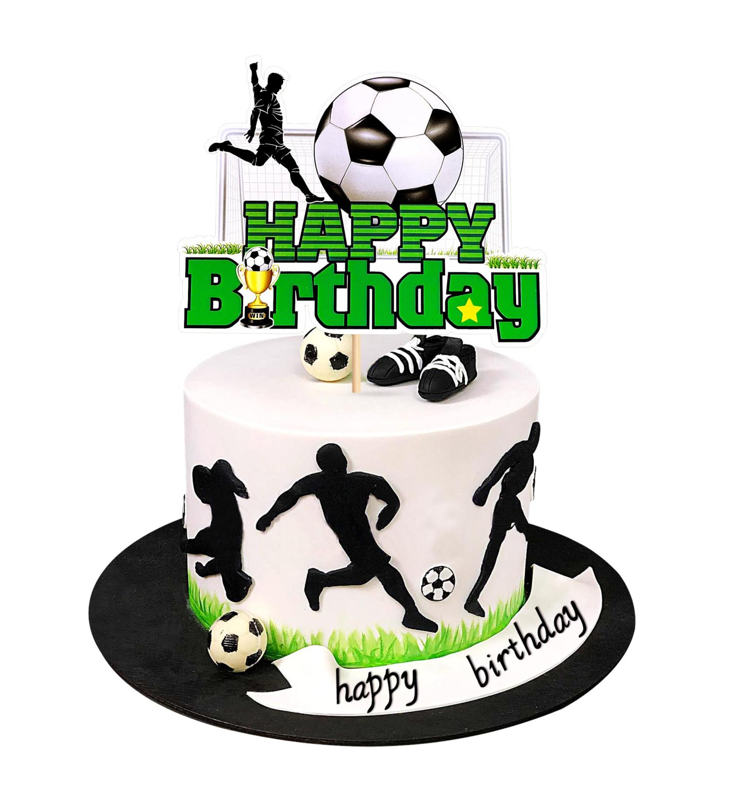 Ercadio 1 Pack Football Happy Birthday Cake Toppers Football Player Cupcake Picks Football Happy Birthday Cake Picks for Sport Theme Baby Shower Birthday Party Cake Decoration Supplies Pattern-4 - Buy Online on GoSupps.com