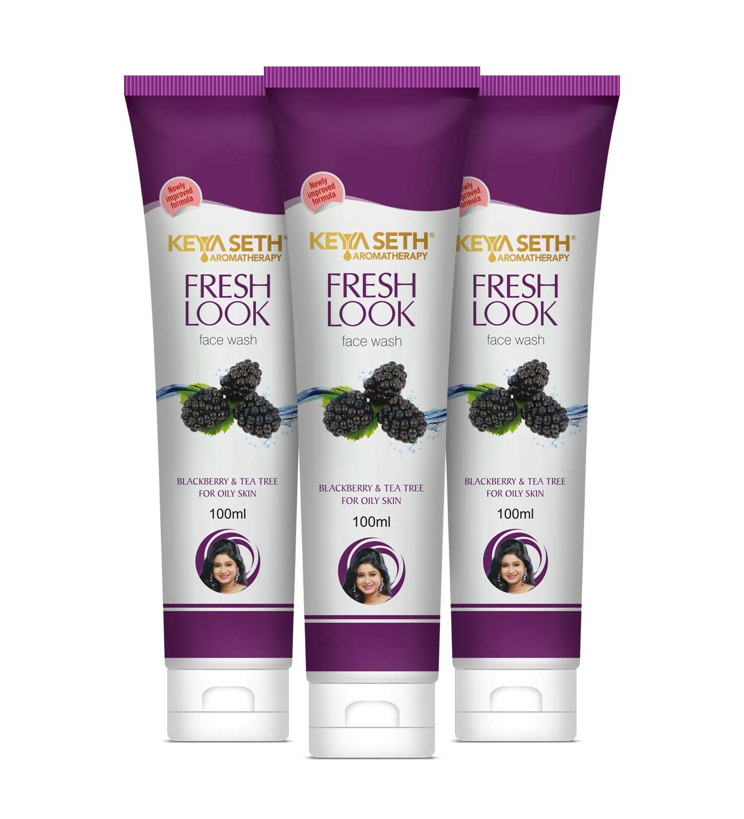 Keya Seth Aromatherapy Fresh Look Blackberry & Tea tree Face Wash 100ml. (Pack of 3) - Buy Online on GoSupps.com