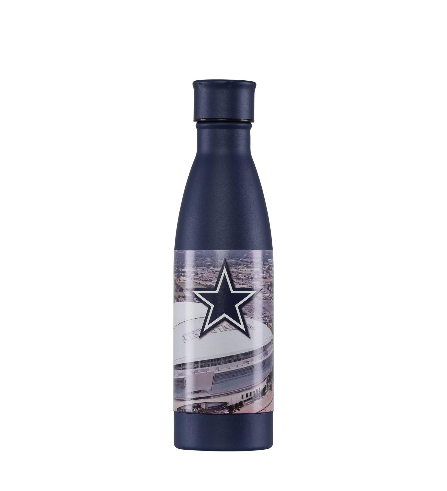 FOCO Dallas Cowboys 18oz Stainless Steel Water Bottle - Official NFL Team Logo | Team Color Metal Bottle - Buy Online on GoSupps.com
