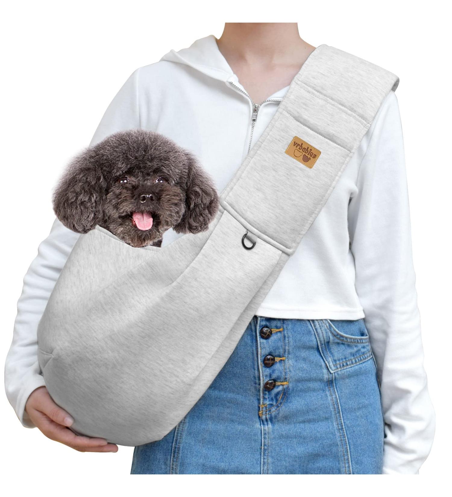 VRBabies Dog Carrier Bag for Small Dogs | Adjustable Thick Shoulder Straps | Light Gray Pet Travel Bag - Buy Online on GoSupps.com