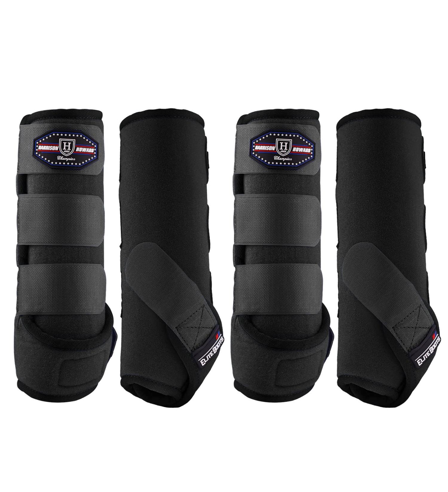 Harrison Howard Horse Sport Medicine Front Shock-Absorbing Boots All-Round Lower Limb Protection & Support Sport Boots Perfect for Endurance Training and Performance Pack of 4 Piano Black L - Buy Online on GoSupps.com