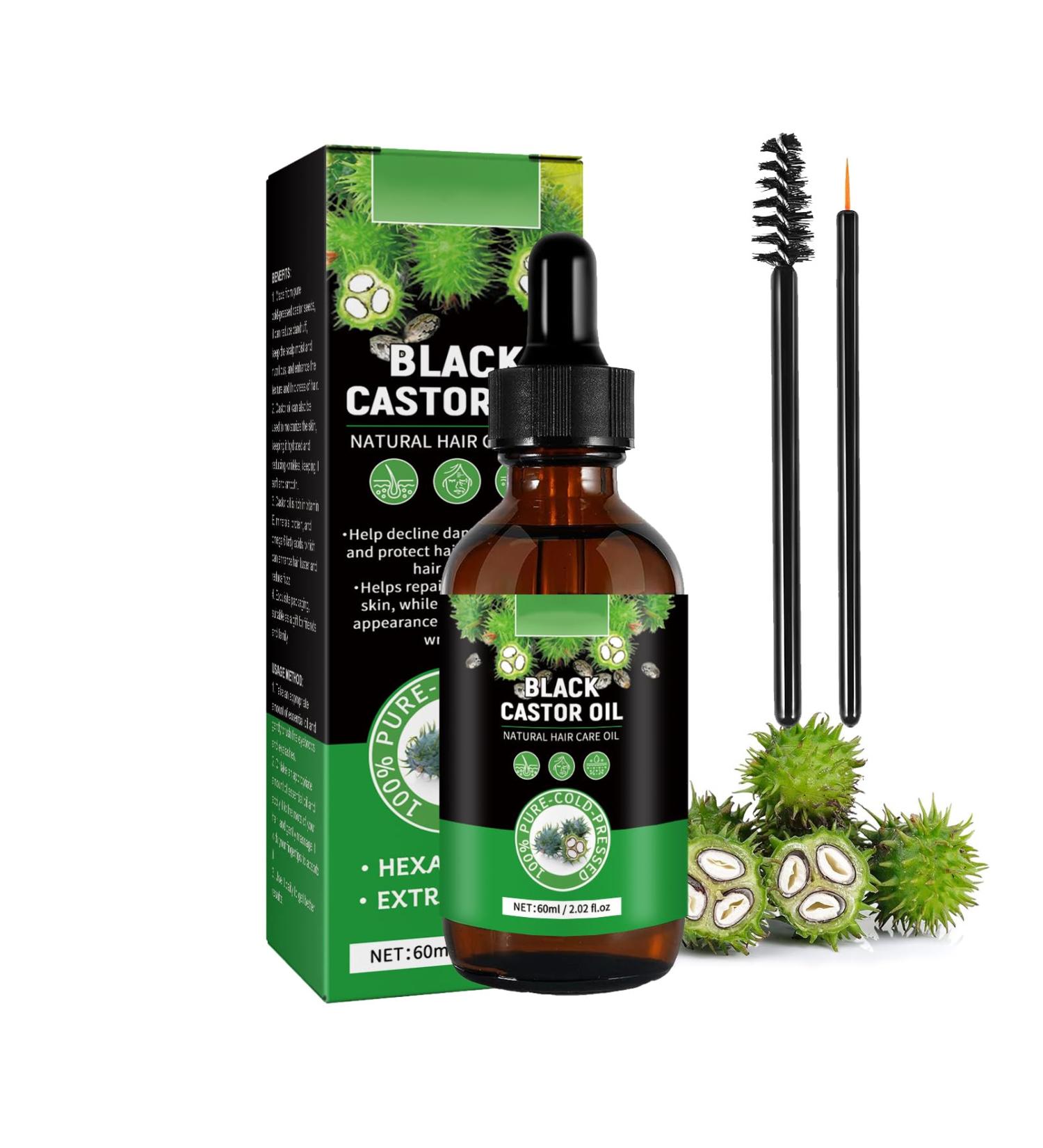 Castor Oil for Hair Growth Pure Naturals Cold Pressed Hair Growth Oil for Women Men Promote Hair Growth Strengthen Hair Roots and Prevent Bifurcation 60ML - Buy Online on GoSupps.com