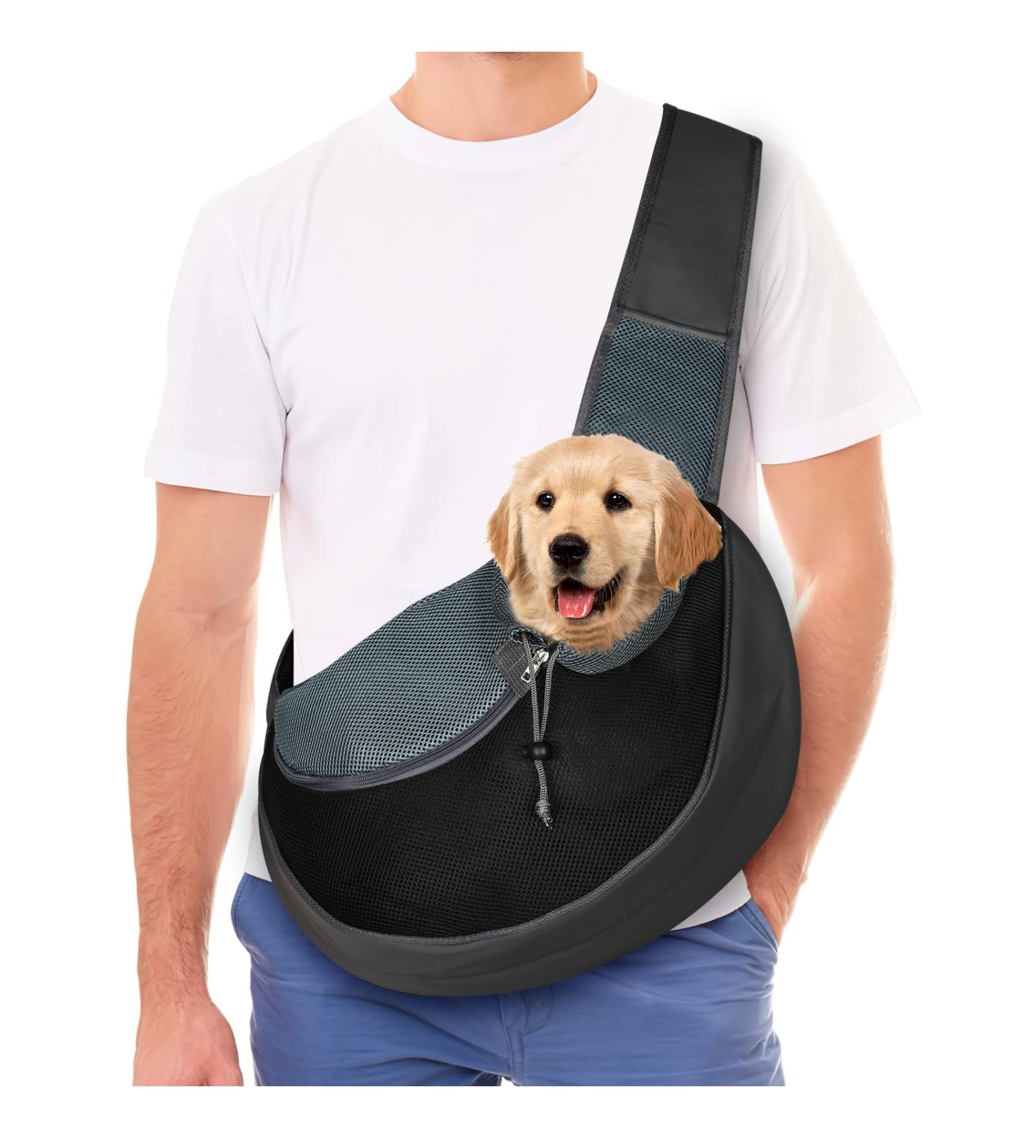 Brynnl Pet Sling Carrier Bag - Adjustable Shoulder Carry Bag for Small Dogs and Cats - Breathable Mesh Pouch - Ideal for Travel and Outdoor Activities - Buy Online on GoSupps.com