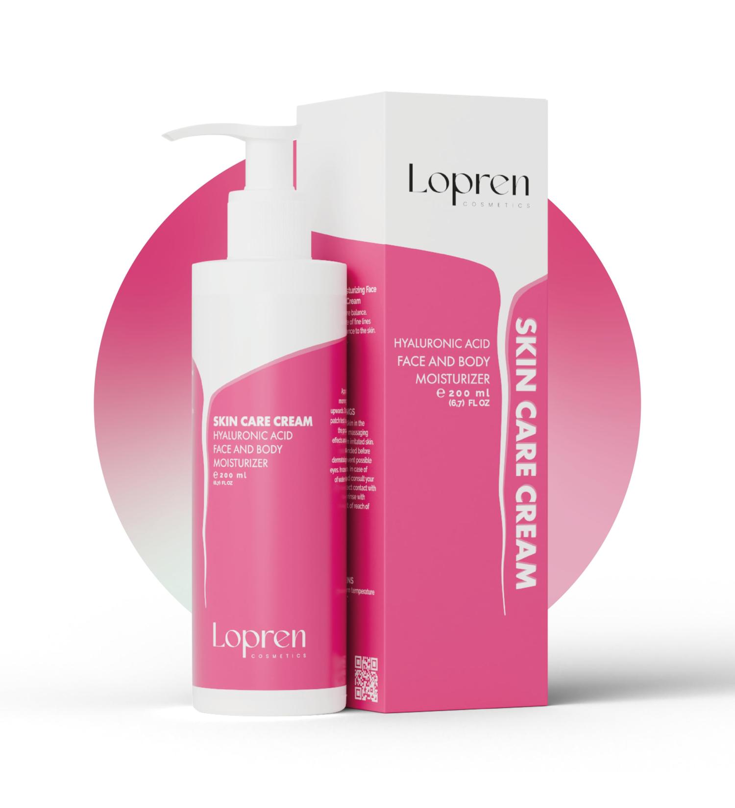 Lopren Hyaluronic Acid Moisturizing Face & Body Cream Hydrating & Anti-Aging Moisturizer for Dry Sensitive & Mature Skin Deep Hydration with Niacinamide Panthenol & Vitamin E 6.8 Fl Oz - Buy Online on GoSupps.com