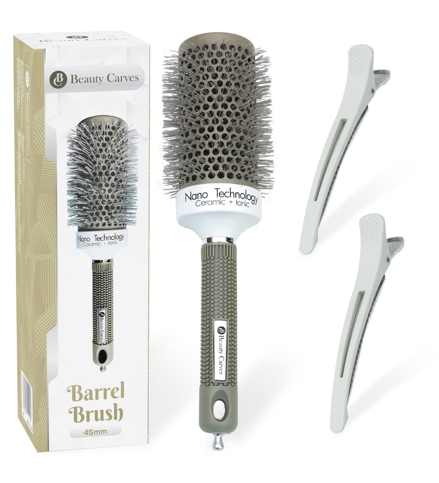 Beauty Carves Round Hair Brush 45mm - Nano Ionic Heat Resistant Tech - Professional Styling & Shining Texture - Buy Online on GoSupps.com